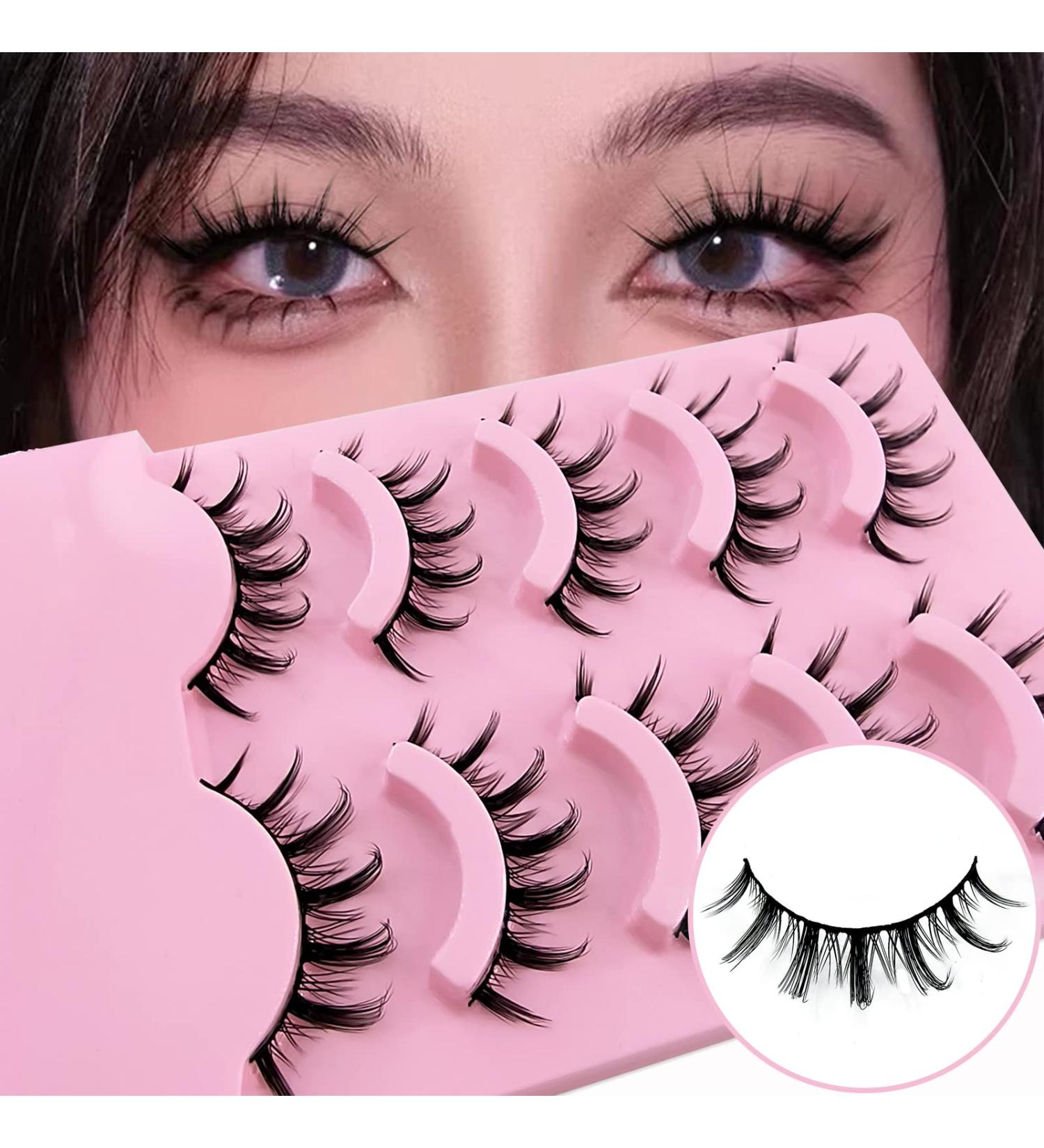 Buy Manga Lashes - 5 Pairs Natural Look Faux Mink Anime Fake Eyelashes | 15mm Short Spiky Wispy Cosplay Lashes - Buy Online on GoSupps.com