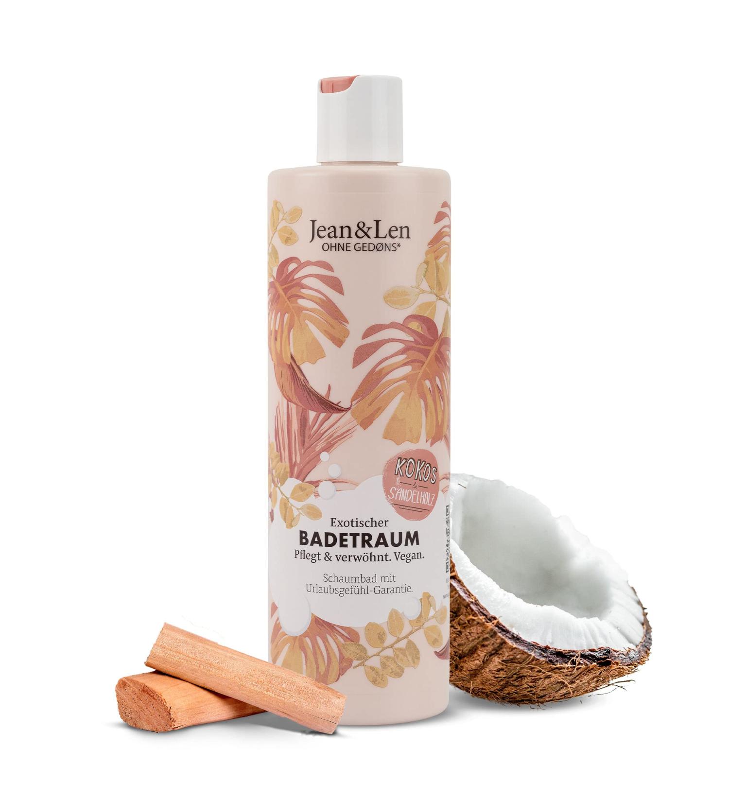 Jean & Len Exotic Bath Foam - Nourishing Coconut & Sandalwood | Vegan Paraben-Free | 400ml - Buy Online on GoSupps.com