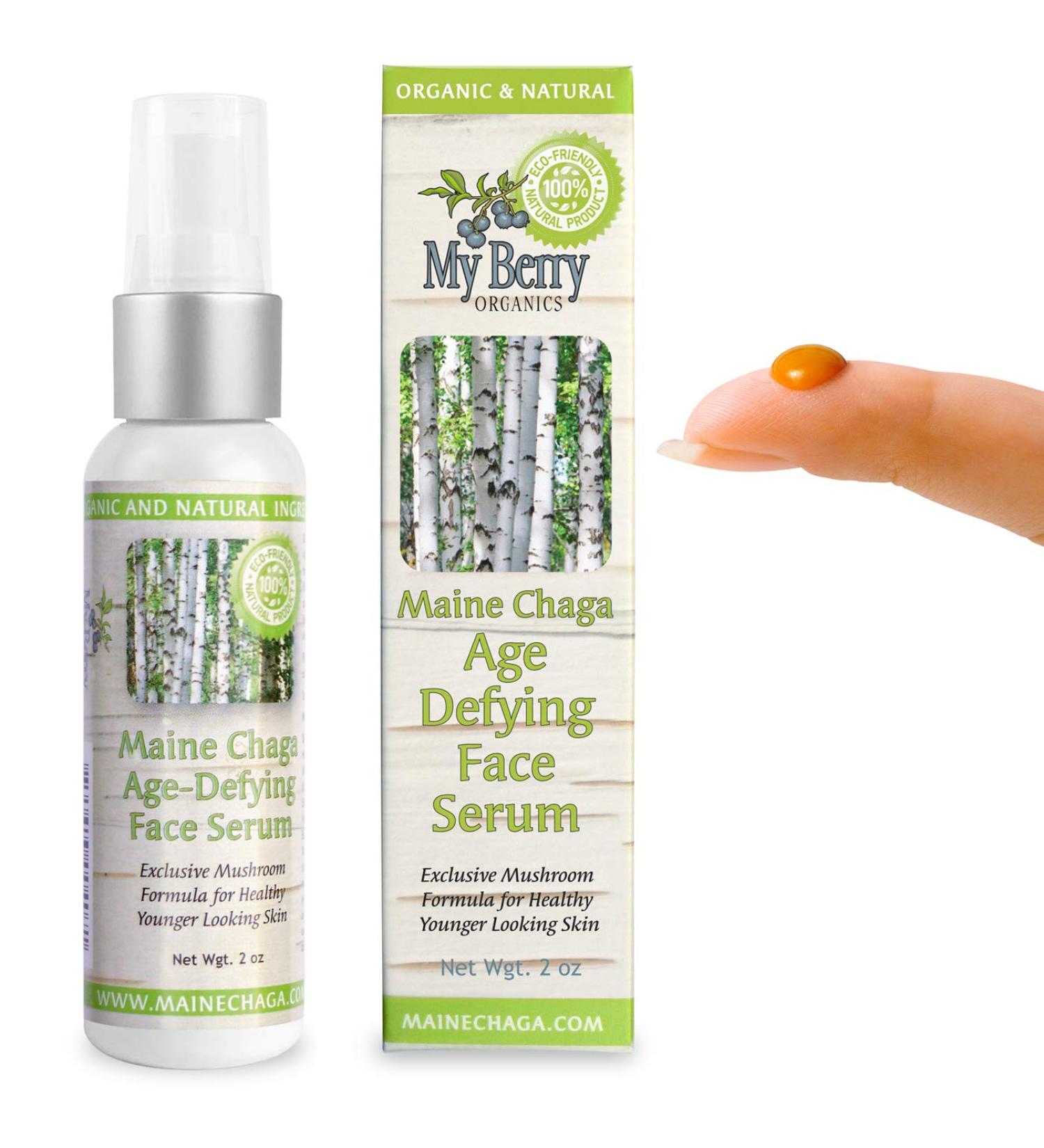 Maine Chaga Age-Defying Face Serum | Unique Anti-Aging Formula for Fine Lines & Wrinkles | 2 Oz | Shop Internationally - Buy Online on GoSupps.com