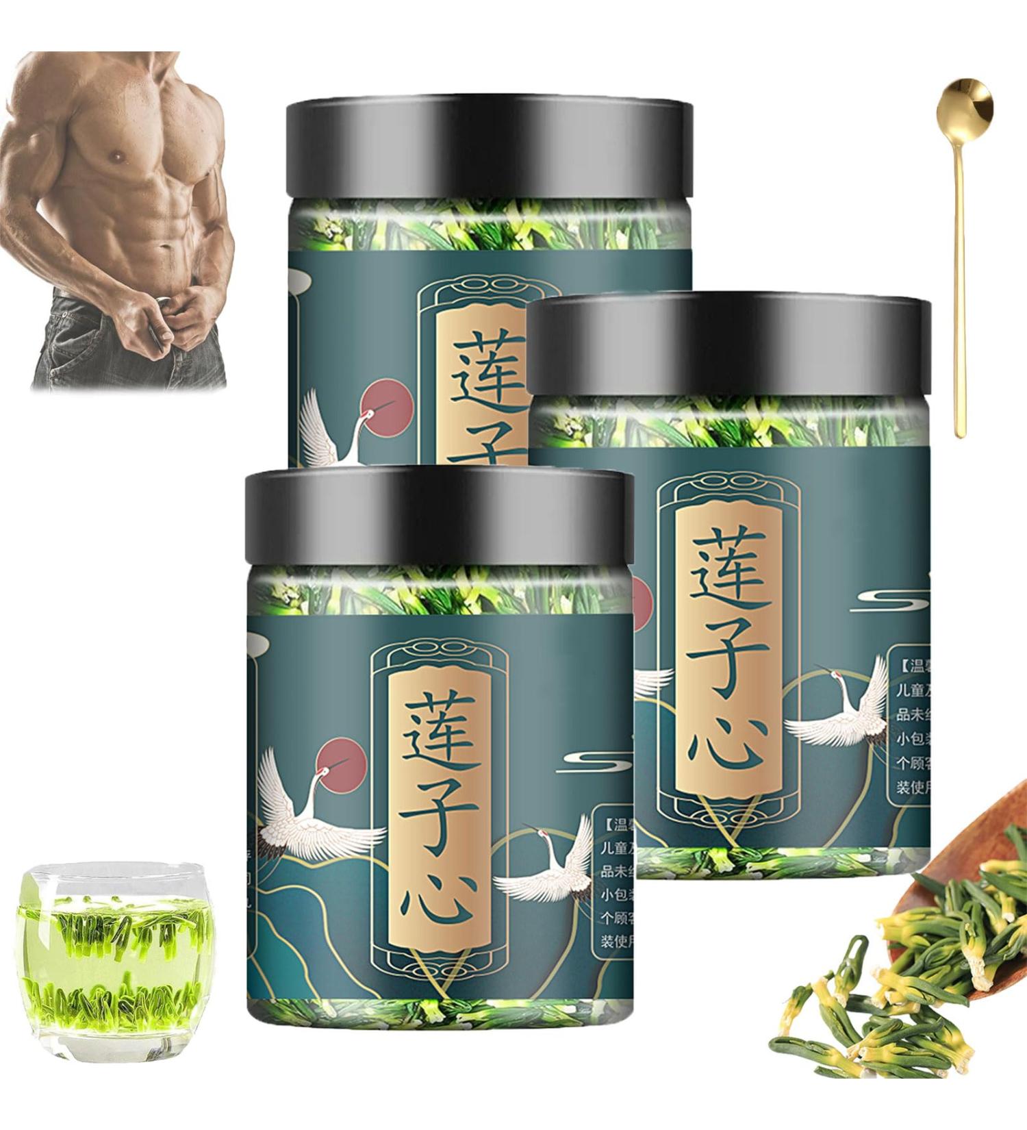 Lotus Seed Core Tea for Men Natural Lotus Seed Heart Tea Lian Zi Xin Tea Dried Lotus Plumule Lotus Embryo Tea Men's Essentials Pure Chinese Herbal Tea (3Pcs) - Buy Online on GoSupps.com