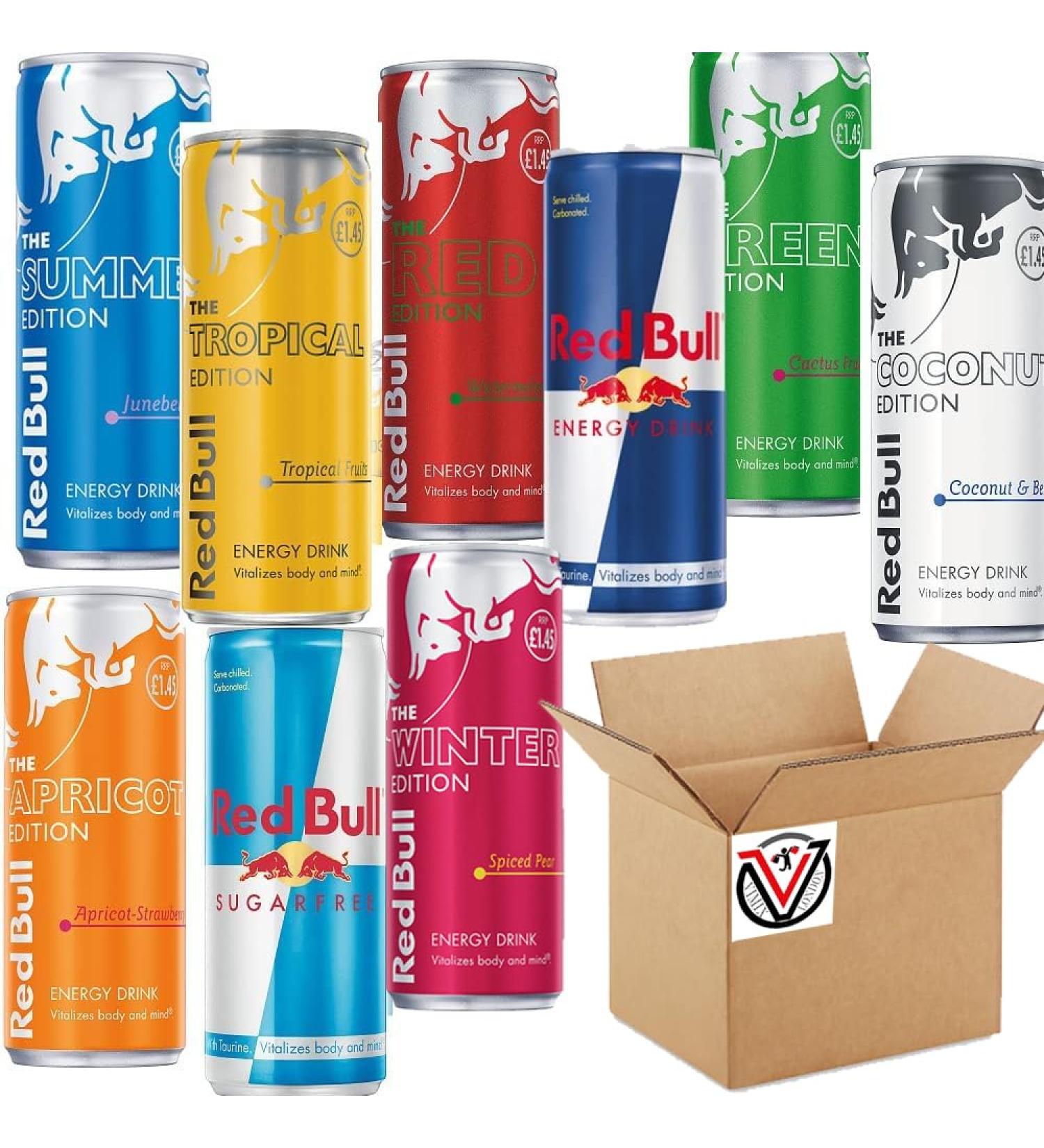 Random Mixed Red-Bull Drink 250ml - Energy Drink Apricot Edition Tropical Edition Coconut Edition Red Edition (Watermelon) Summer Edition Energy Drink Sugar Free etc (Random 12 Mixed Cans) Watermelon Random 12 Mixed Cans - Buy Online on GoSupps.com