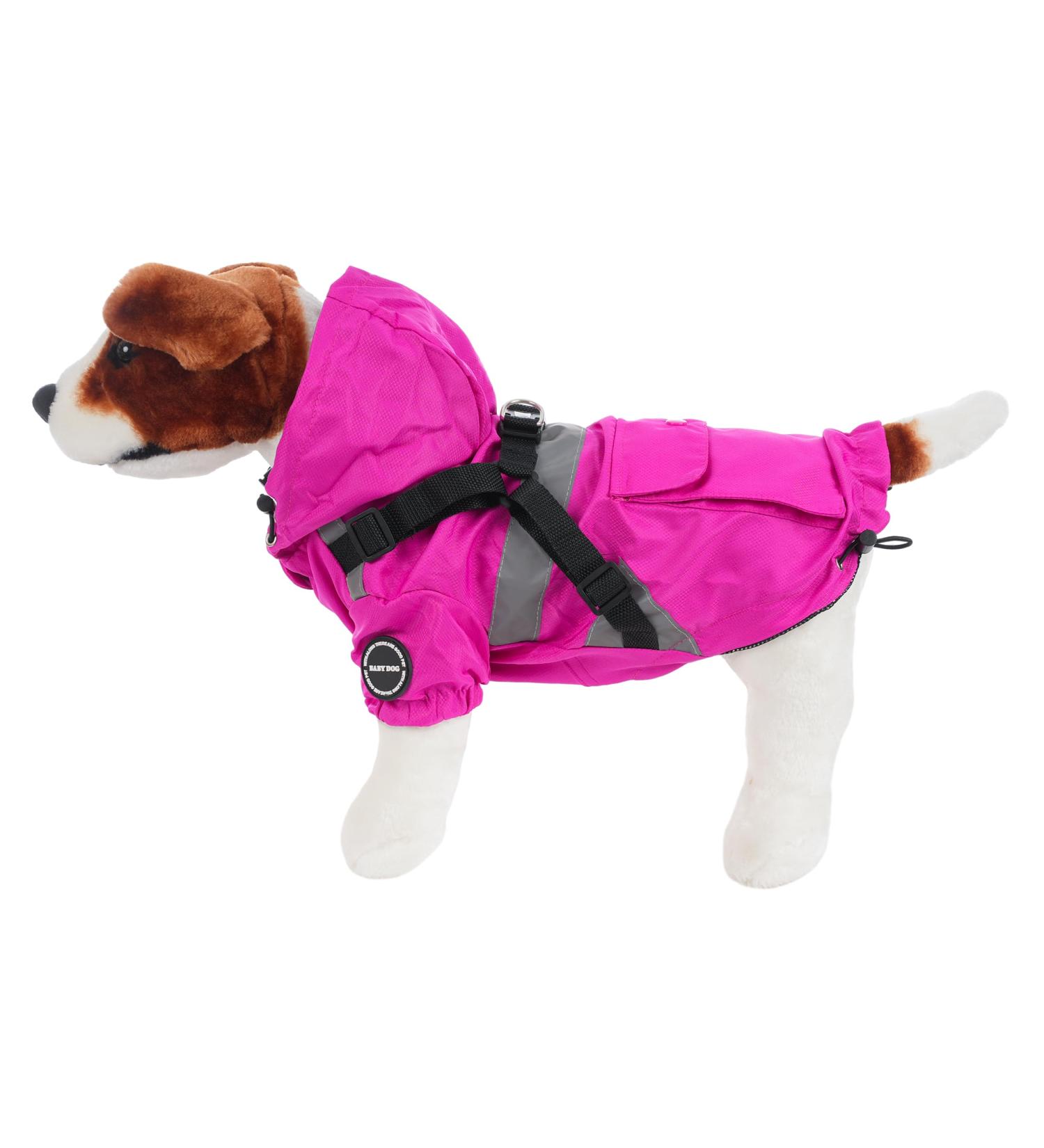 Shop Waterproof Dog Cloak & Coat for Small/Medium Dogs - Windproof Jacket with Dish Ring - Fuchsie & Fox - Buy Online on GoSupps.com
