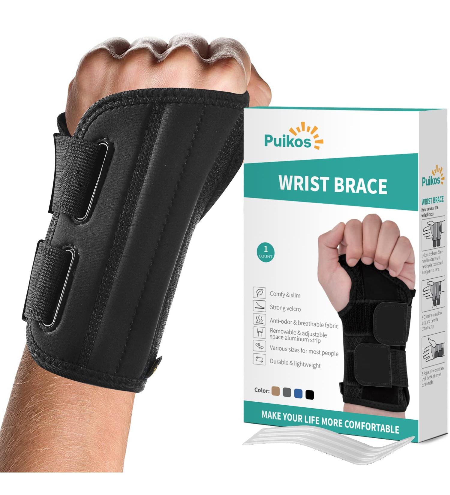 Puikos Medium Right Hand Wrist Brace for Carpal Tunnel Tendonitis & Arthritis Adjustable Support for Wrist Pain Relief - Buy Online on GoSupps.com