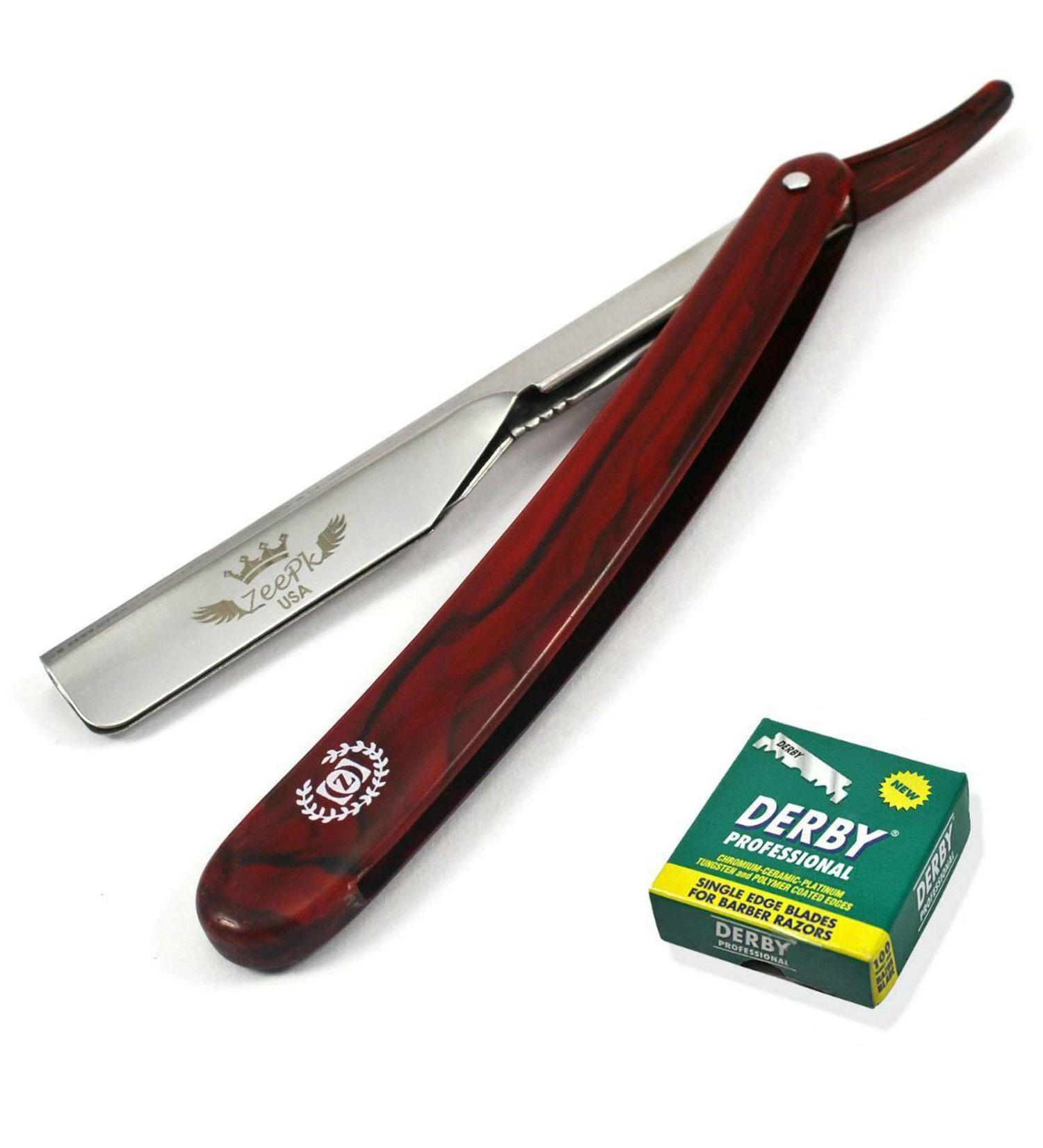 Professional Vintage Barber Shaving Razor with 100 Derby Blades - Free Replacement Included | International Shipping - Buy Online on GoSupps.com