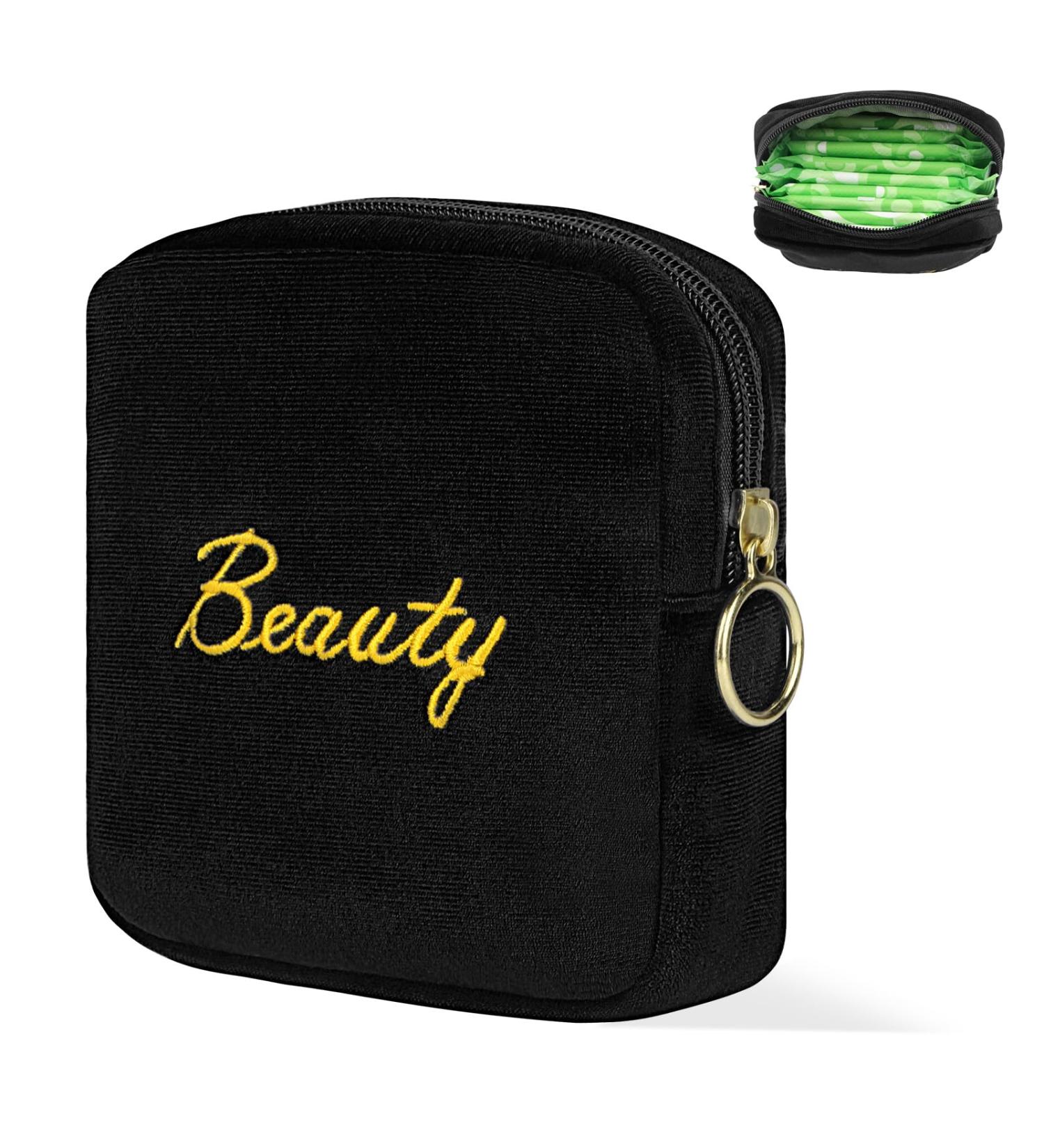 Likesing Sanitary Napkins Storage Bag - First Period Kit for Women - Portable Tampon Holder Purse - Feminine Menstrual Pouch - Black - Buy Online on GoSupps.com