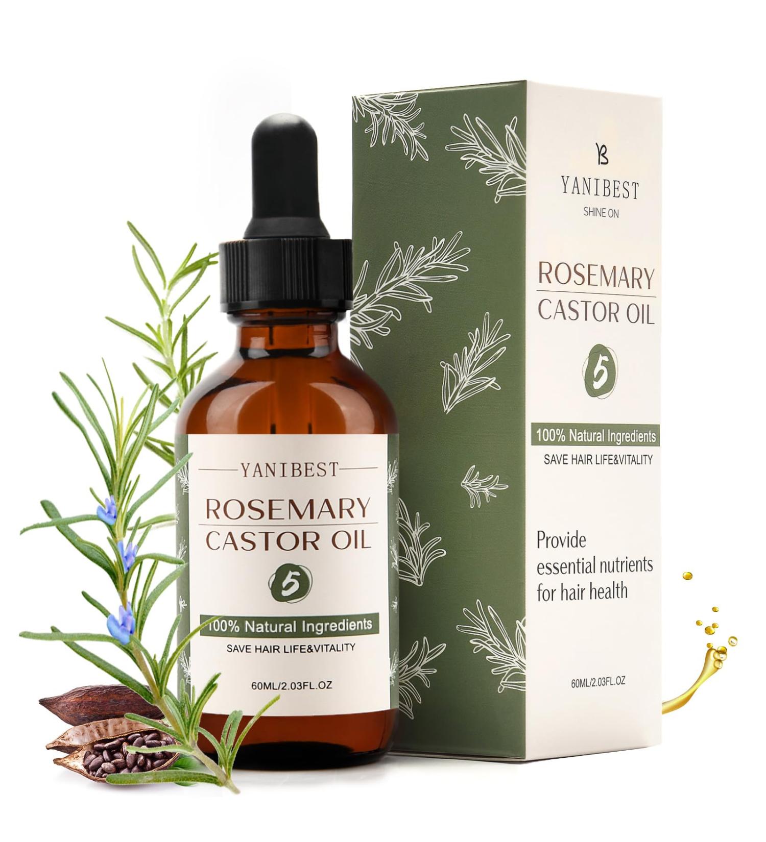 Yanibest Organic Rosemary Oil for Hair 100 pure natural hair oil rosemary oil for hair strengthening care and repair of damaged hair improving scalp health - Buy Online on GoSupps.com