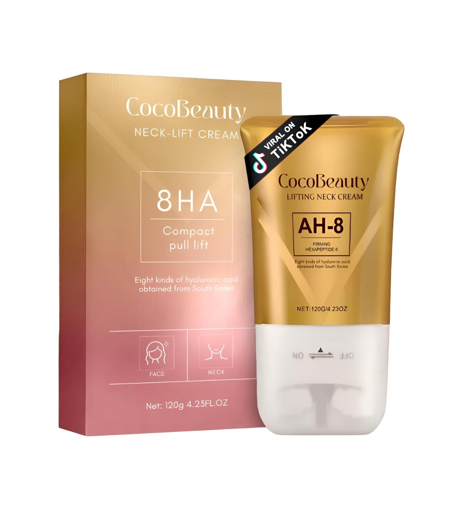COCOBEAUTY AH-8 Neck Lift Cream With Roller - Firming & Lifting Cream for Neck and Skin Anti-Aging Treatment for Wrinkles and Sagging Smooth & Hydrate D collet Fast-Absorbing Formula - Buy Online on GoSupps.com