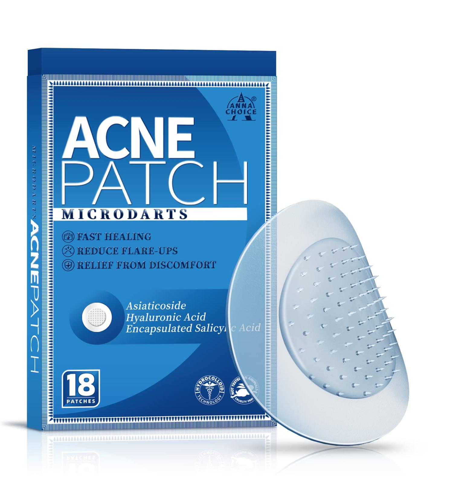 AnnaChoice Dissolvable Microdarts Acne Patches with Hyaluronate Salicylic Acid-Hydrocolloid - 18 Count - Buy Online on GoSupps.com