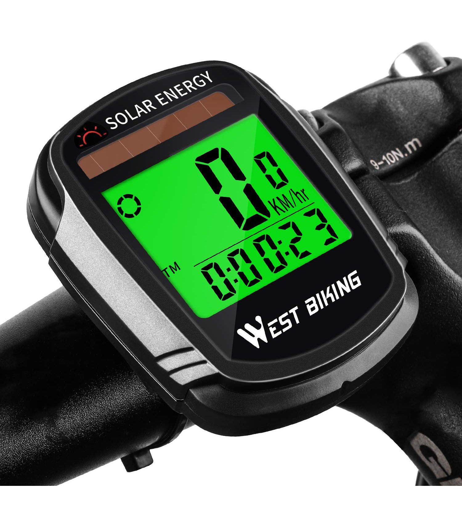 Bike Computer with Solar Energy | Wireless Bicycle Speedometer & Odometer | Waterproof LCD Backlight | Multi-Function Cycling Computer - Buy Online on GoSupps.com