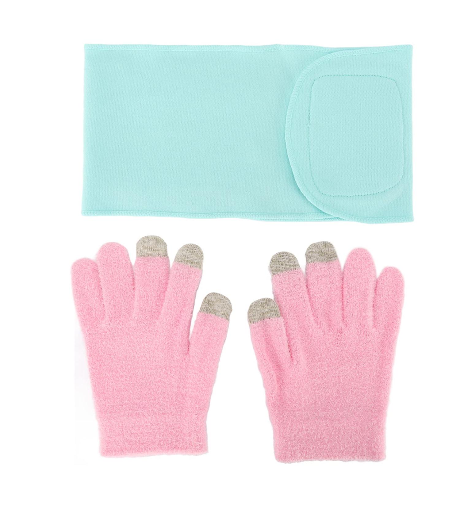 Qukaim Moisturizing Gel Hand Gloves Set Moisturizing Gel Hand Gloves Set with Spa Neck Mask Reusable Hydrating Gel Gloves Touch Screen for Cracked Skin - Buy Online on GoSupps.com