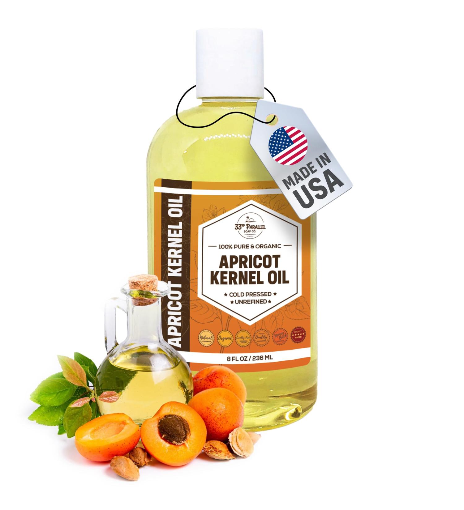 Organic Apricot Kernel Oil (8 Oz) Premium Cold Pressed Unrefined | 100% Pure Apricot Kernel Oil for Skin Face Hair Soap Making Massage | Carrier for Essential Oils | Available Bulk | 8 FL OZ - Buy Online on GoSupps.com