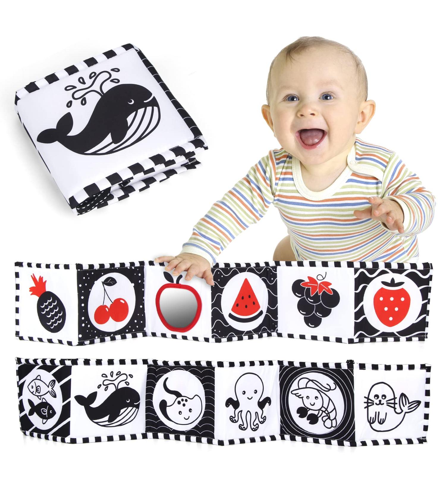 Jenilily Baby Book - Black & White Mirror Fabric for 0-3 Months | Picture Book & Gift Canger Toy for Babies - Buy Online on GoSupps.com