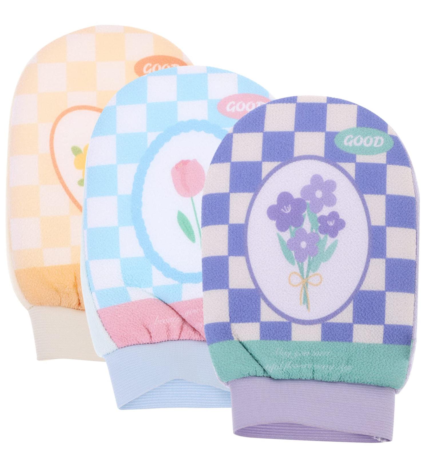 Healifty Shower Gloves 3Pcs - Exfoliating Bath Mitt for Body Scrubbing and Cleaning - Buy Online on GoSupps.com