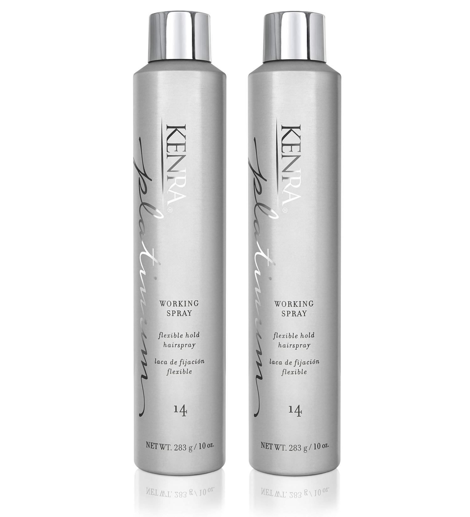 Kenra Platinum Working Spray 14 | Flexible Hold Hairspray | Fast-Drying Non-Sticky | Creates Volume & Texture | Leaves Hair With Frizz-Free Shine | All Hair Types 50% VOC 10 Ounce (Pack of 2) - Buy Online on GoSupps.com