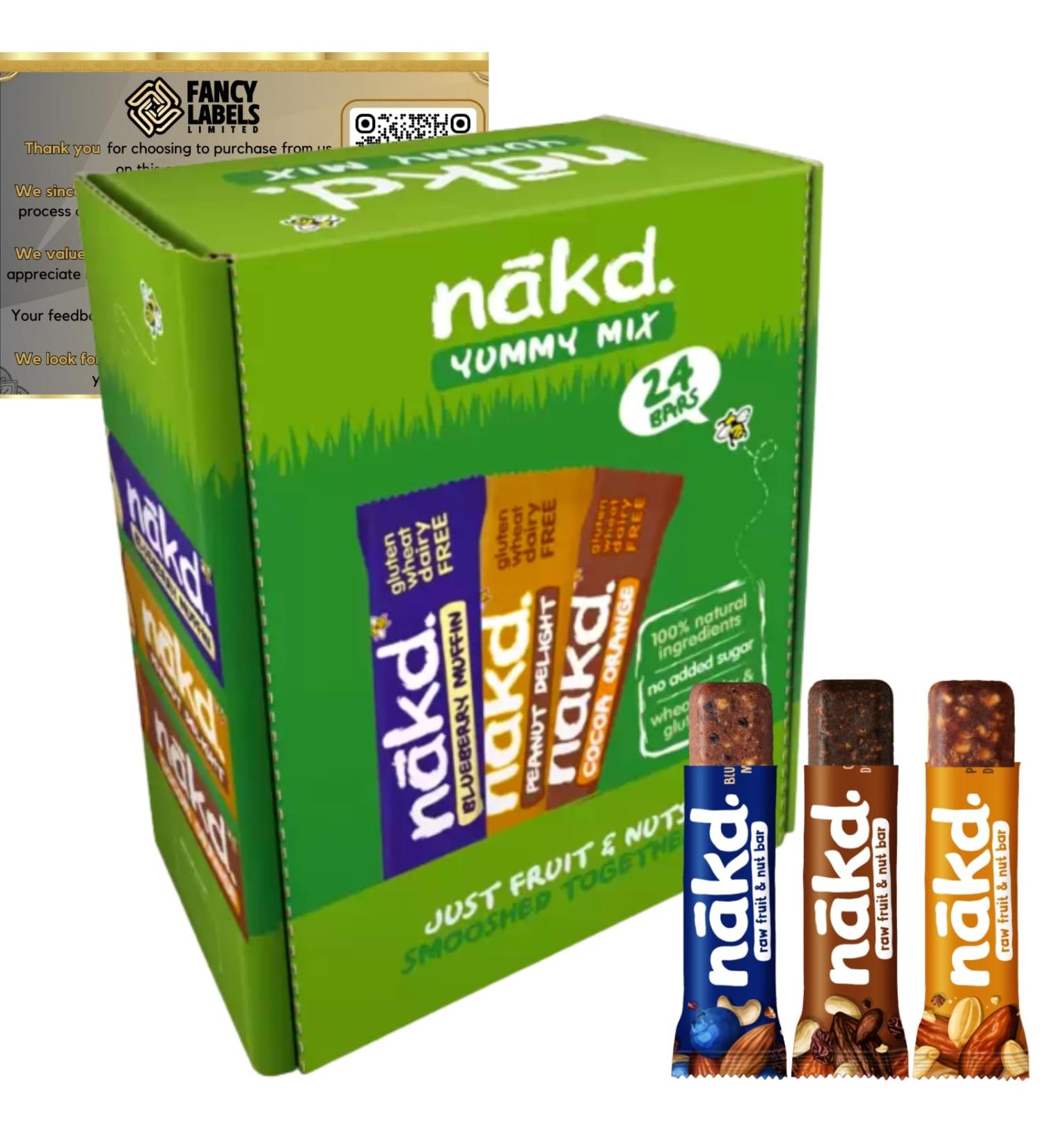 Cereal Bars Multipack with Nakd Yummy Mix Bars 24x 35g | Healthy Snacks for Kids and Adult | Gluten Free | Suitable for vegetarians | On The Go Snacks - Buy Online on GoSupps.com