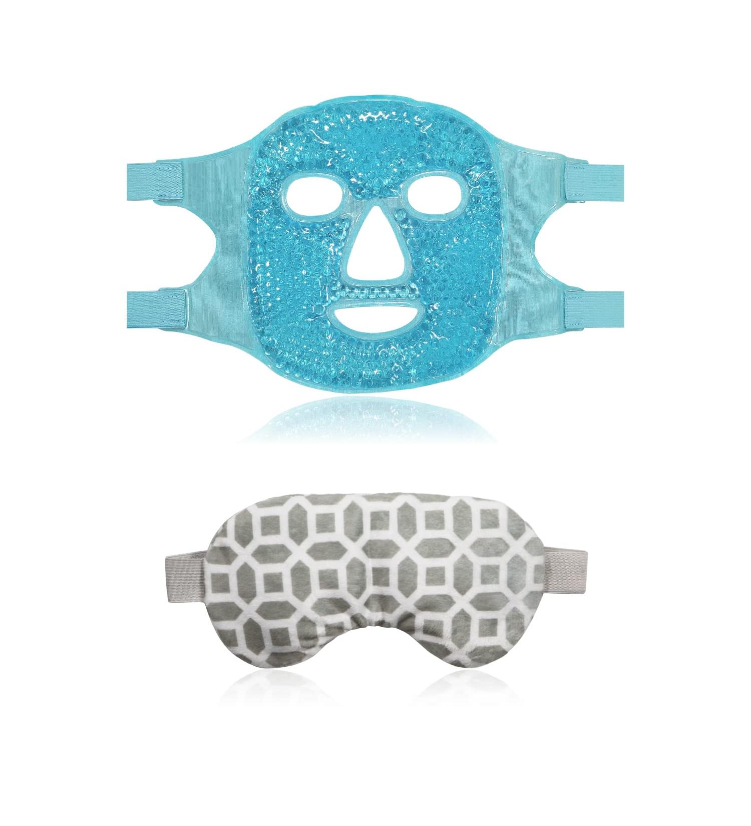 ZN CUET D Cooling Face Mask Bundle - Ice Mask for Puffy Face & Heat Eye Mask for Dry Eyes - Lavender & Flaxseed Infused - Buy Online on GoSupps.com