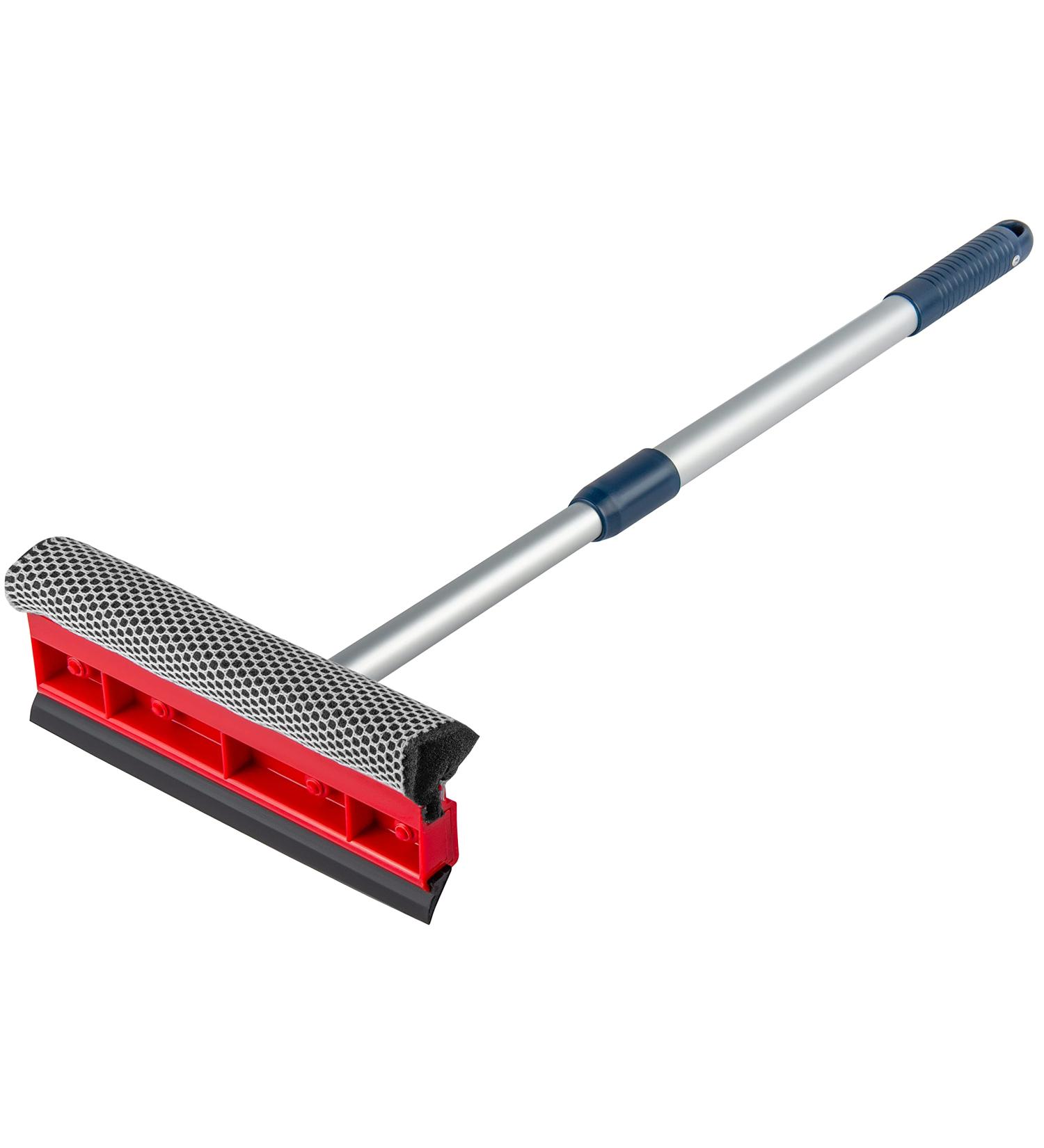 DSV Standard Professional All-Purpose Window Squeegee | Dual Blade Rubber & Sponge | Telescopic Pole 47-74cm | For Gas Station, Glass, Shower, Windshield - Buy Online on GoSupps.com