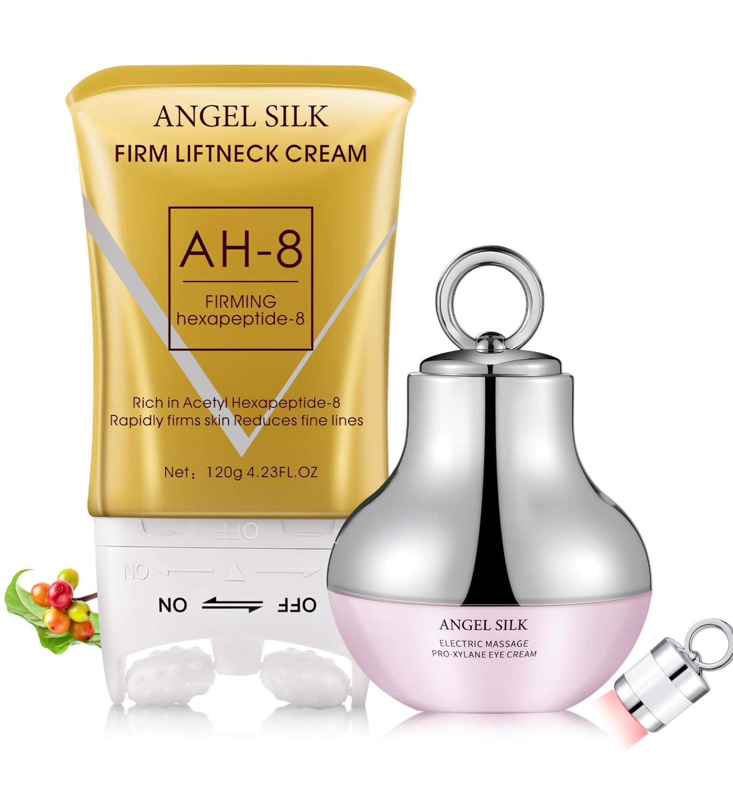 AH-8 Firming Neck Cream & Eye Cream Bundle Electric Massage Eye Cream for Dark Circle Neck Cream for Firm and Smooth of Fine Lines Deep Moisturizing Skincare Tightening & Revitalizing - Buy Online on GoSupps.com