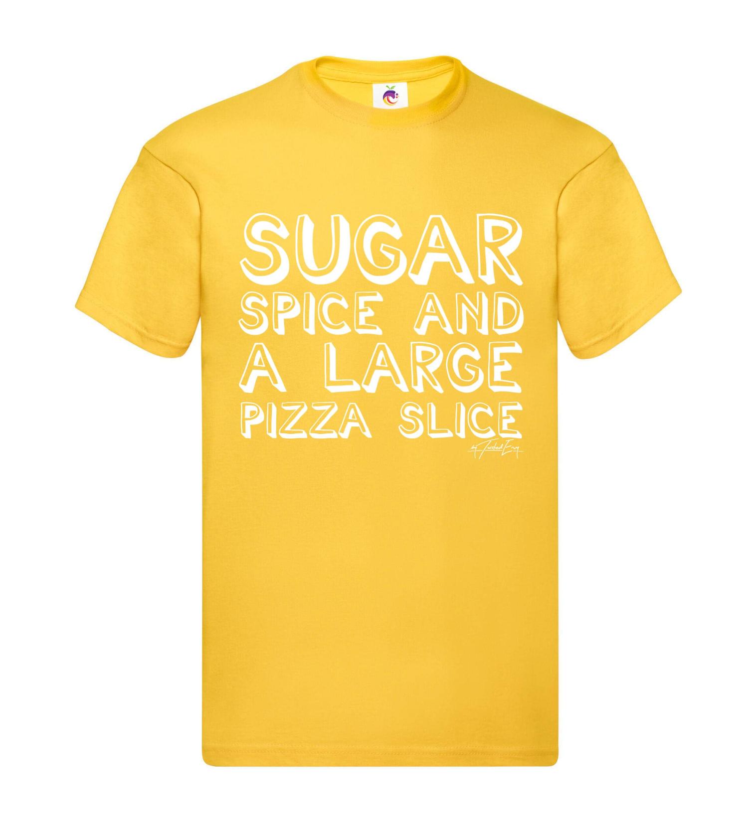 Sugar Spice Pizza Slice Men's T-Shirt 3XL Sunflower