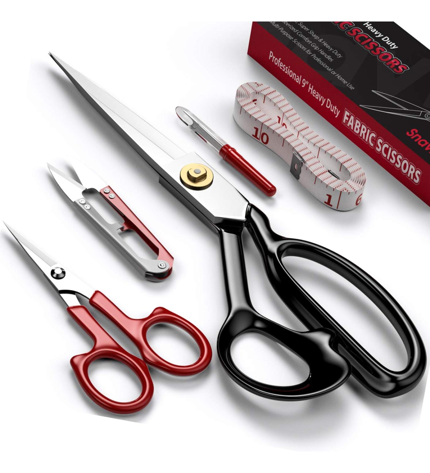 9 Inch Titanium Fabric Scissors - Professional Heavy Duty Tailor Shears for Cloth Cutting - Ultra Sharp Sewing Scissors for Dressmaking and Leather - White - Buy Online on GoSupps.com