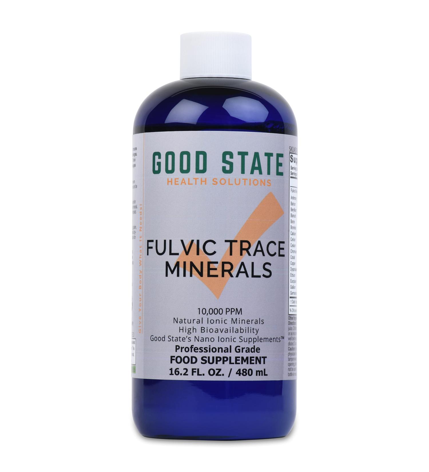 Good State Ionic Trace Minerals with Fulvic Acid - Immune System Boost - 96 Servings, 125 Mg - 16 Fl oz - Buy Online on GoSupps.com