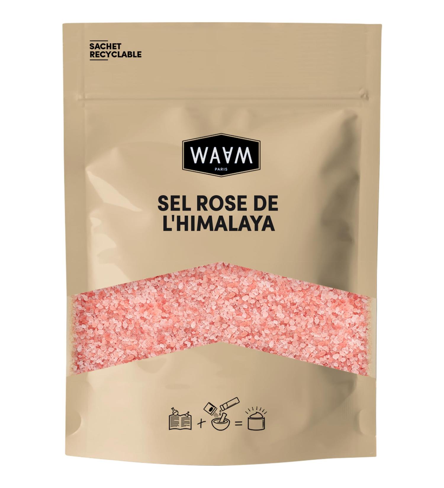 WAAM Cosmetics Sel rose de l Himalaya 100% pur et naturel Sel exfoliant et d toxifiant Pour bains et gommage du corps 500g