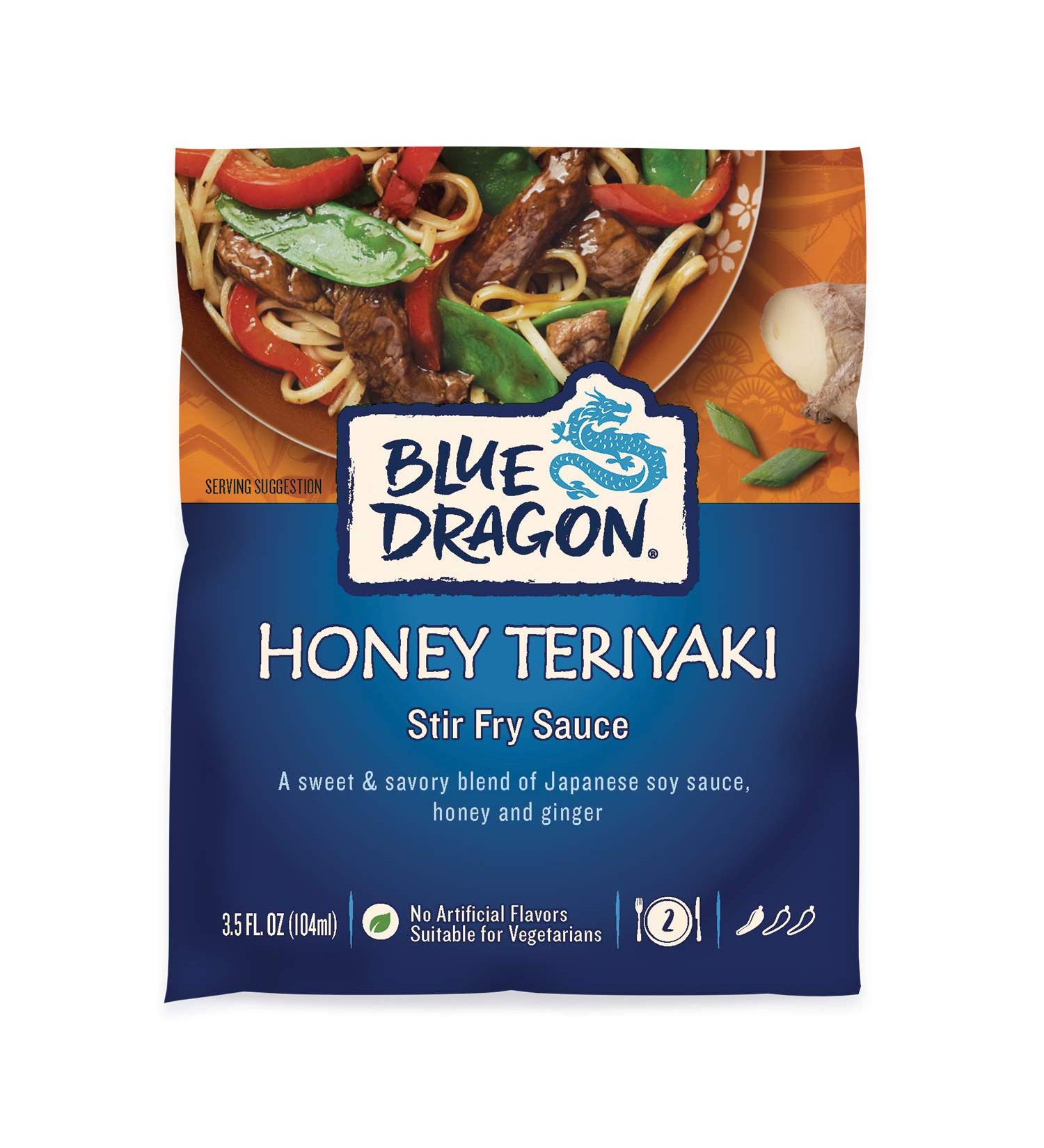 Blue Dragon Honey Teriyaki Stir Fry Sauce 3.5 oz (Pack of 12) - Sweet & Savory with Ginger, Garlic, Japanese Soy, and Honey - Vegetarian Friendly, No Artificial Flavors - Buy Online on GoSupps.com