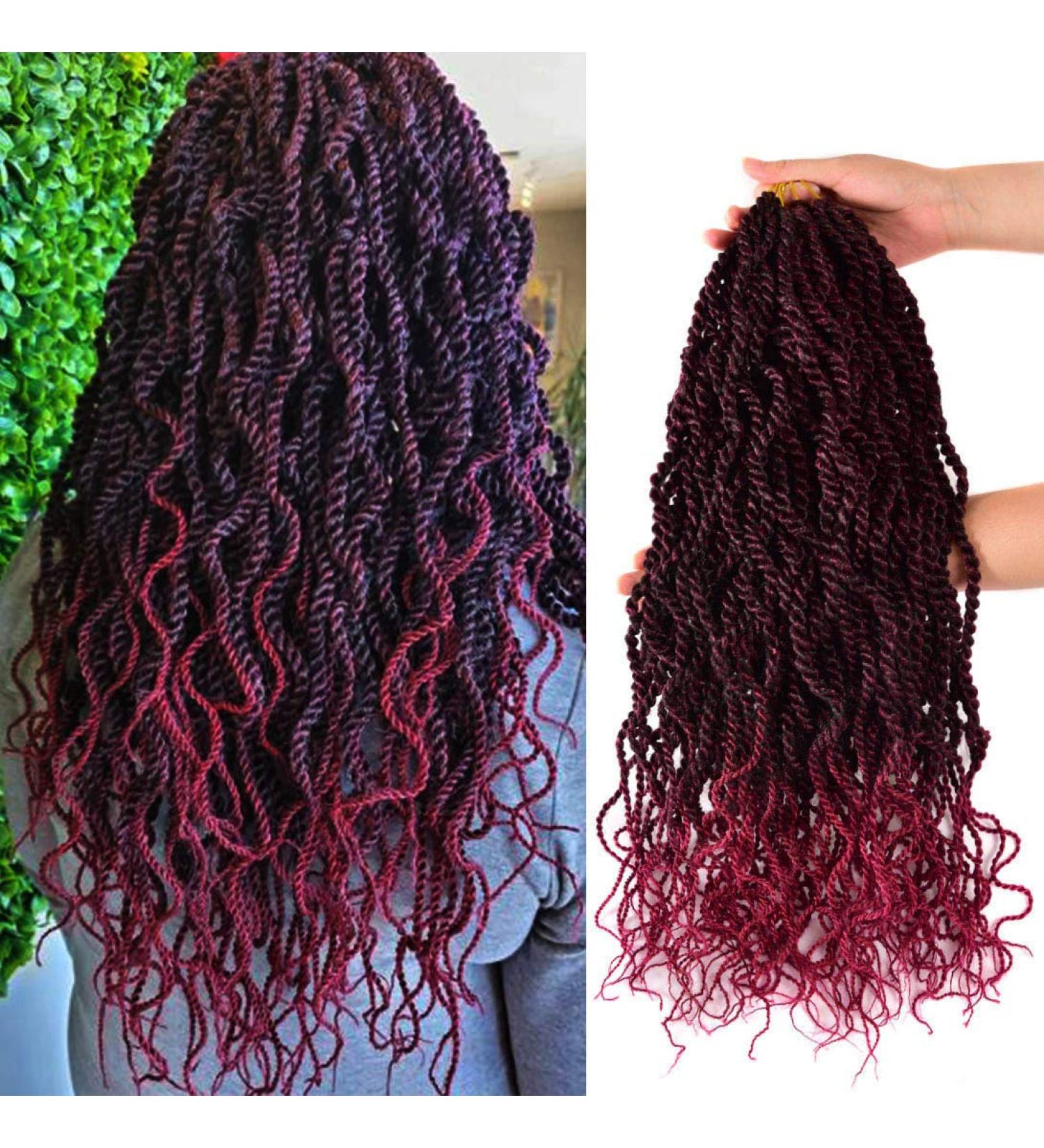 Wavy Senegalese Twist Crochet Hair Braids 18 inch - 5 Pack Curly Twist Synthetic Hair Extensions for Black Women - 1B/Bug - Buy Online on GoSupps.com