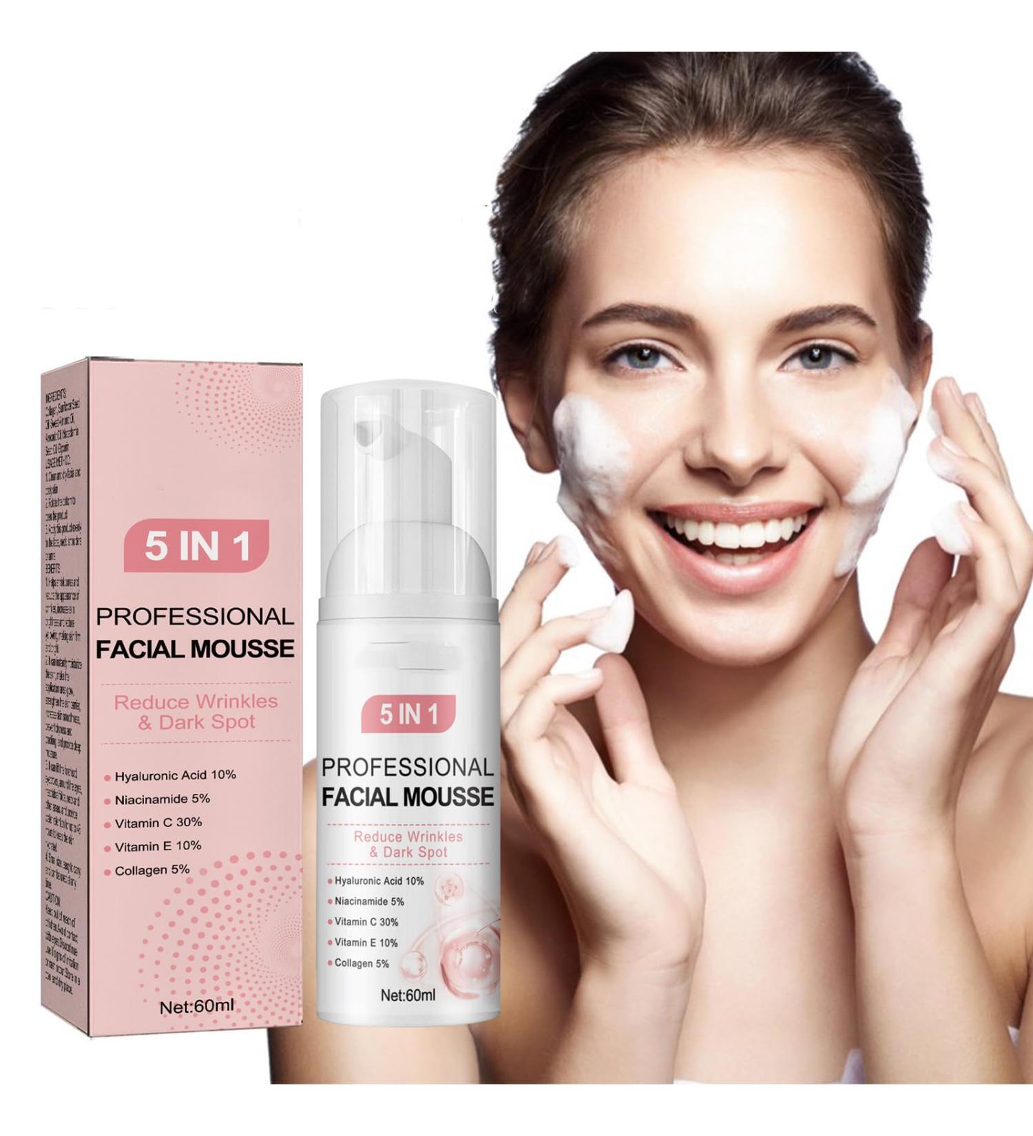 5 In 1 Cleansing Face Wash Foaming Cream Cleanser Water Based Cleanser Natural Foaming Cleaner Skin Care with Niacinamide Hyaluronic Acid Removes Excess Oil Unclogs Pores Reduces Blackheads - Buy Online on GoSupps.com