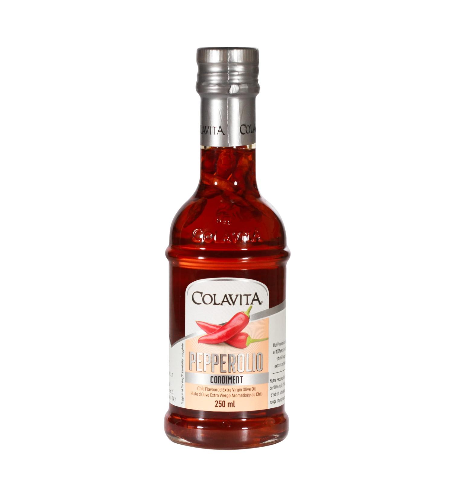 Colavita Pepperolio Extra Virgin Olive Oil with Hot Chili Pepper - 8.5 fl oz Glass Bottle - Buy Online on GoSupps.com