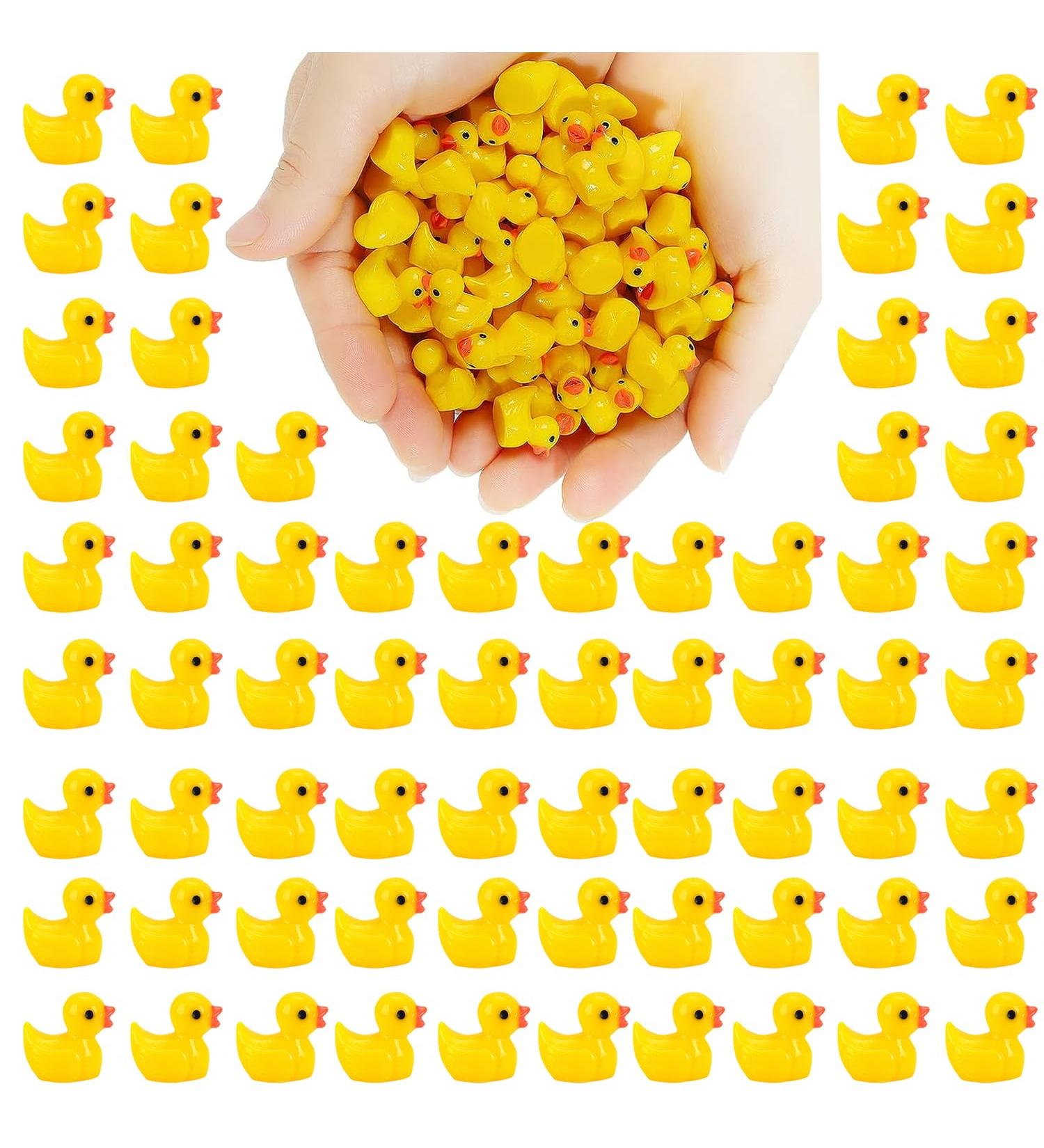 100PCS Mini Yellow Resin Ducks - Cute Toy Ducks for Bath Time, Aquariums, Dollhouses & Gardens - Buy Online on GoSupps.com