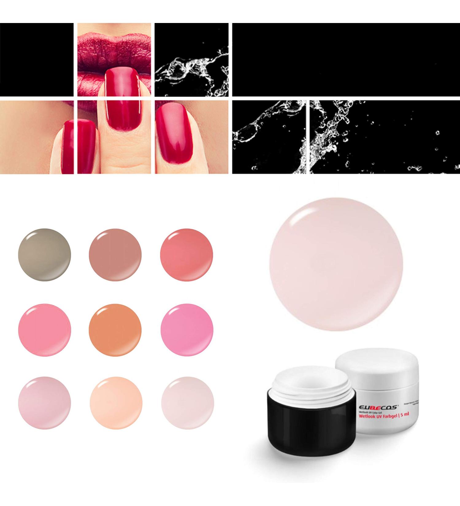 EuBeCos EuBeCos Wetlook WL63 UV and LED Colored Gel 5 ml Sand Pink Baby Boomer without sweating layer Studio Quality Made in Germany