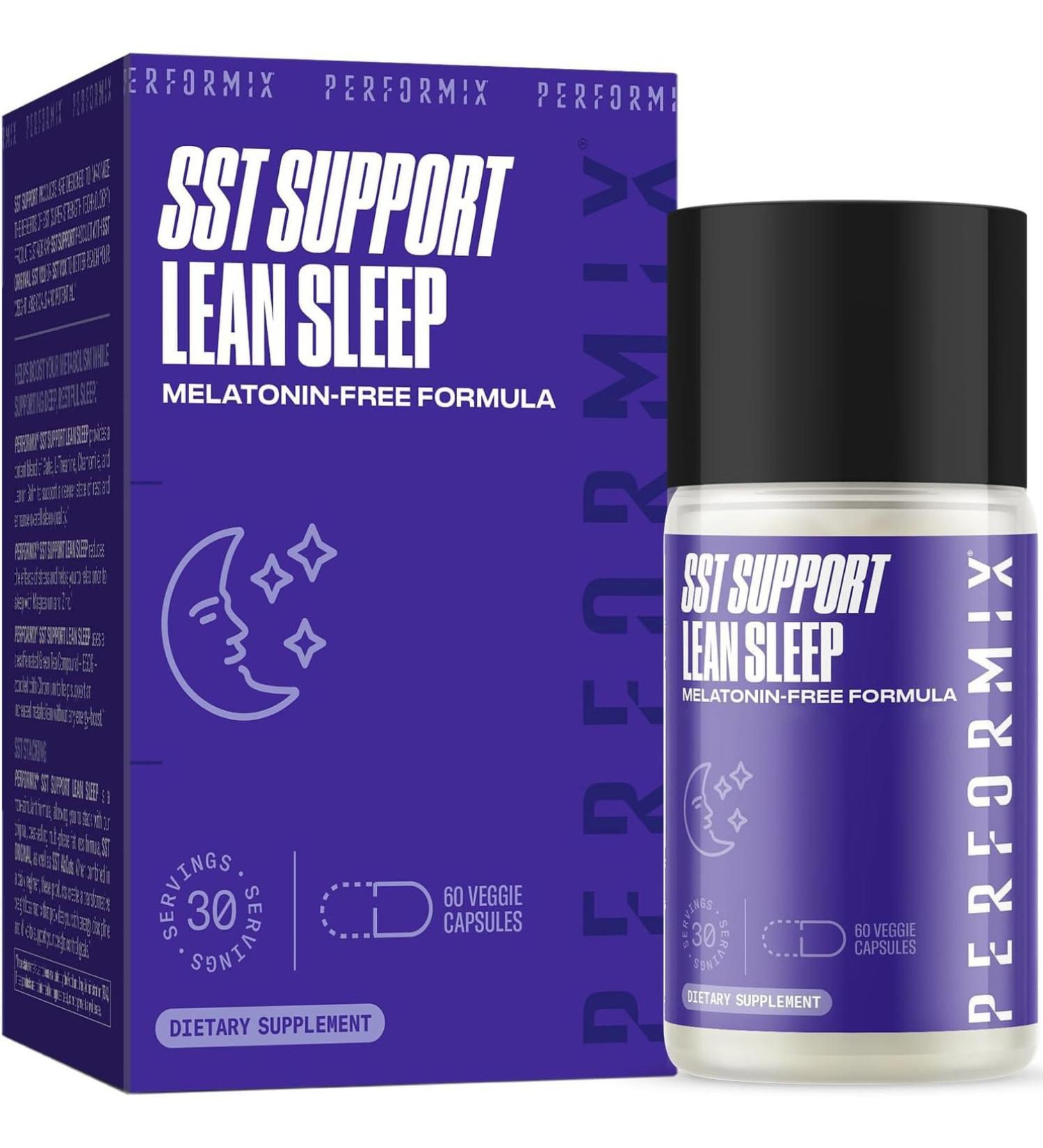 PERFORMIX - SST Support Lean Sleep - Herbal Sleep Aid Supplement - Gentle Nighttime Support - Calming Formula - 60 Veggie Capsules for Adults 60 Count (Pack of 1) - Buy Online on GoSupps.com