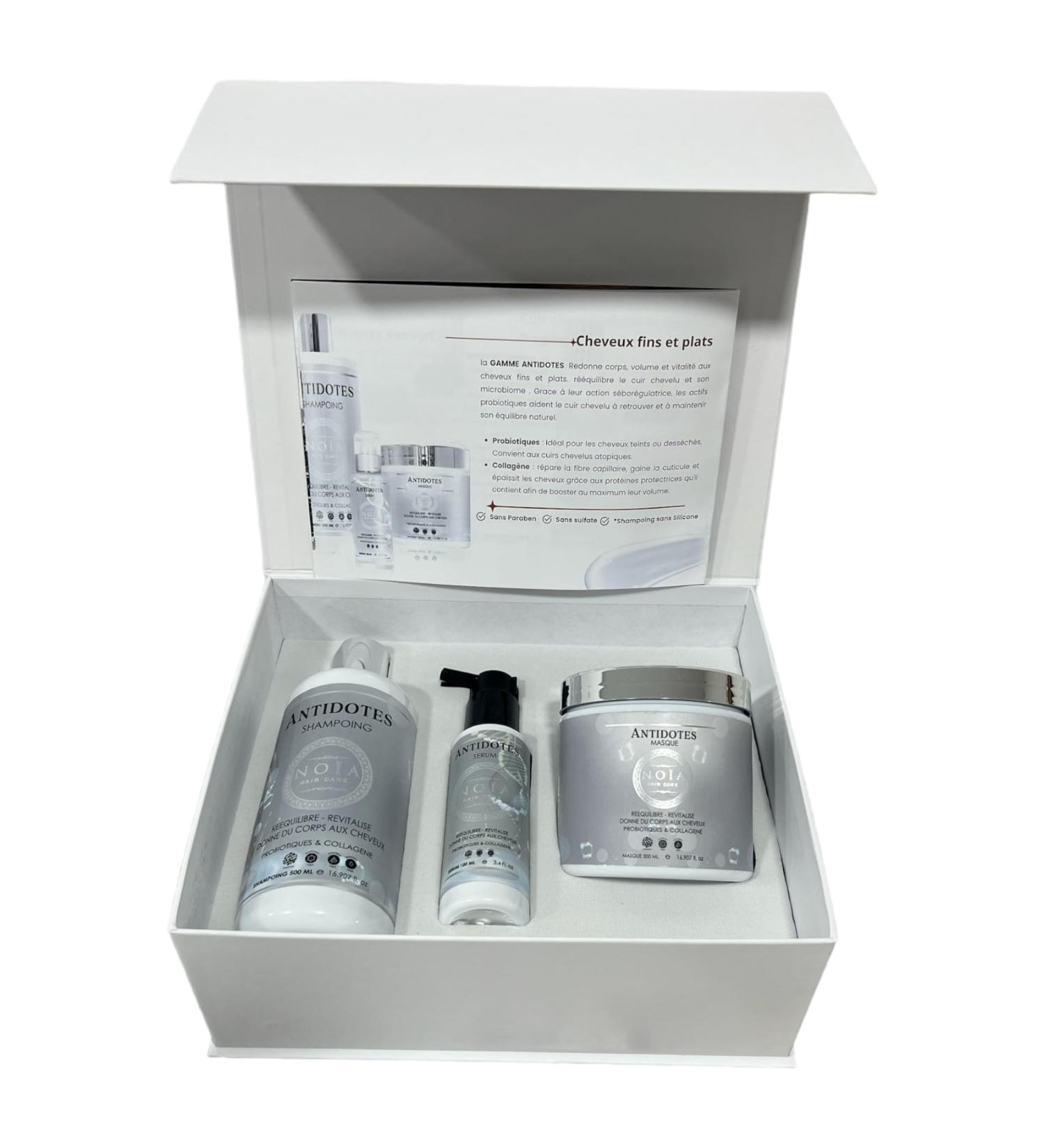 Luxury box - Hair Routine - ANTIDOTES RANGE - Trio Pack Shampoo + Mask + Serum - Probiotics & Collagen - NO A HAIR - Buy Online on GoSupps.com