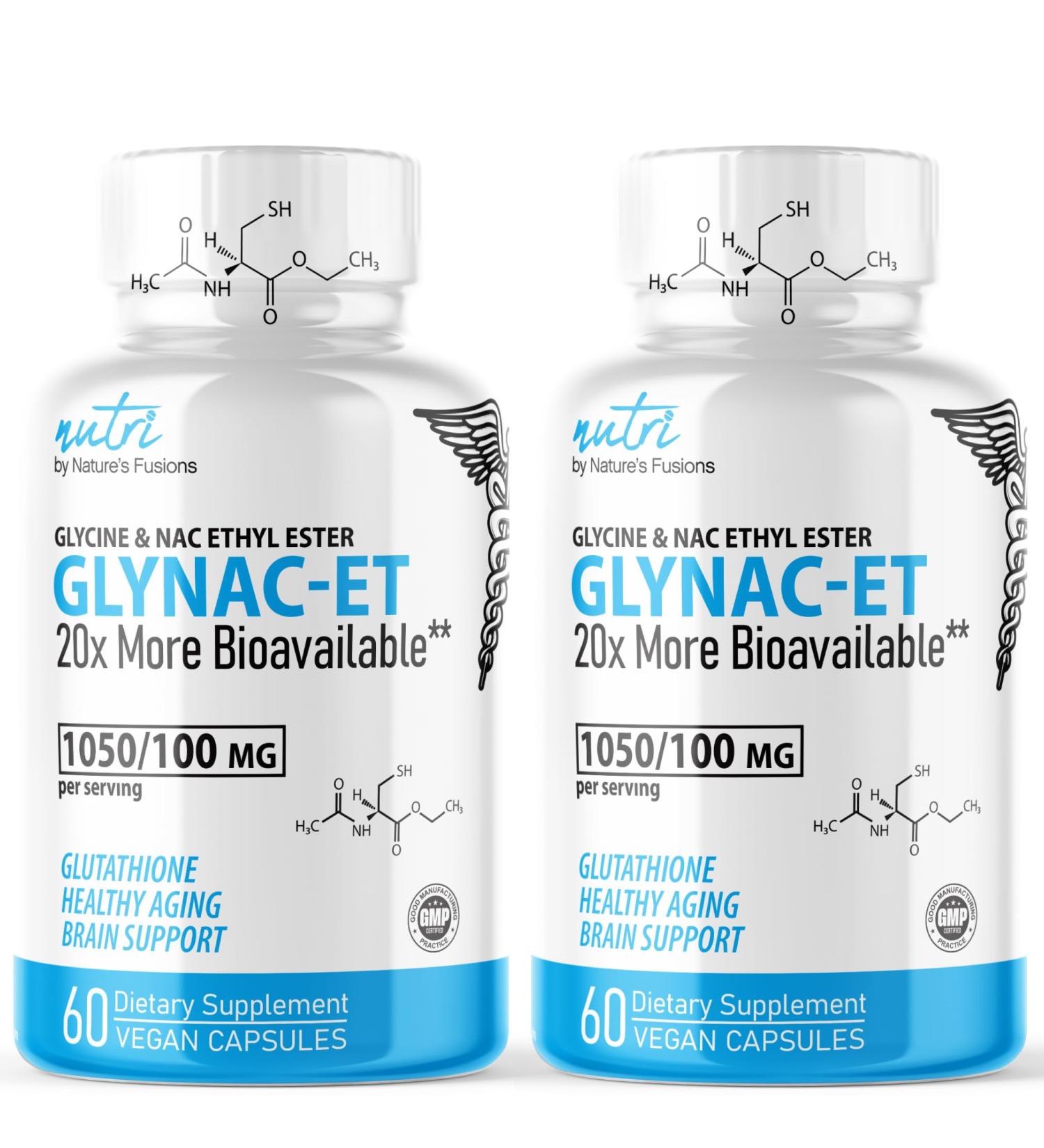 GlyNAC-ET NAC Supplement N-Acetyl Cysteine Ethyl Ester (Pack of 2) - 20x More Bioavailable Than GlyNAC - Glycine & N-acetylcysteine Ethyl Ester Anti Aging Supplement Boost Glutathione (120 Capsules) - Buy Online on GoSupps.com