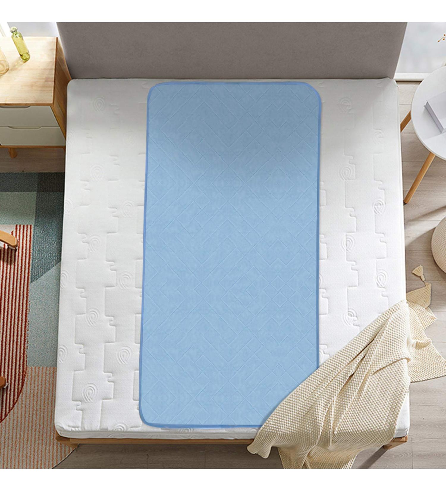Non-Slip Waterproof Hospital Bed Pad 34x76 Inch - Washable Incontinence Cover for Kids, Elderly, Seniors - Single Blue Mattress Protector - Buy Online on GoSupps.com