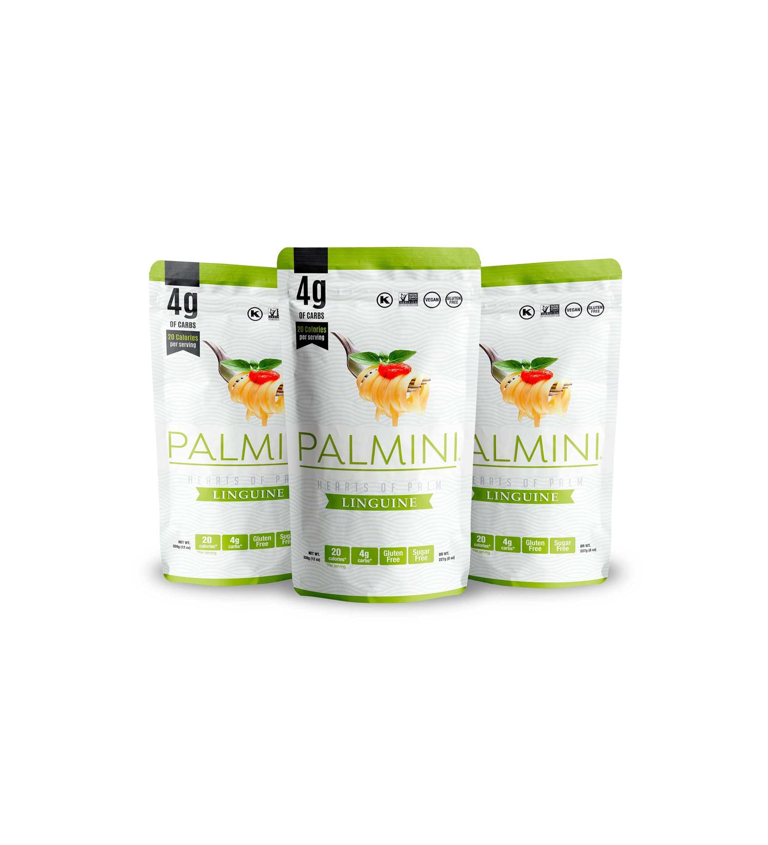 Palmini Low Carb Linguine - 4g Carbs - Shark Tank Featured Hearts of Palm Pasta (12oz x 3) - Buy Online on GoSupps.com