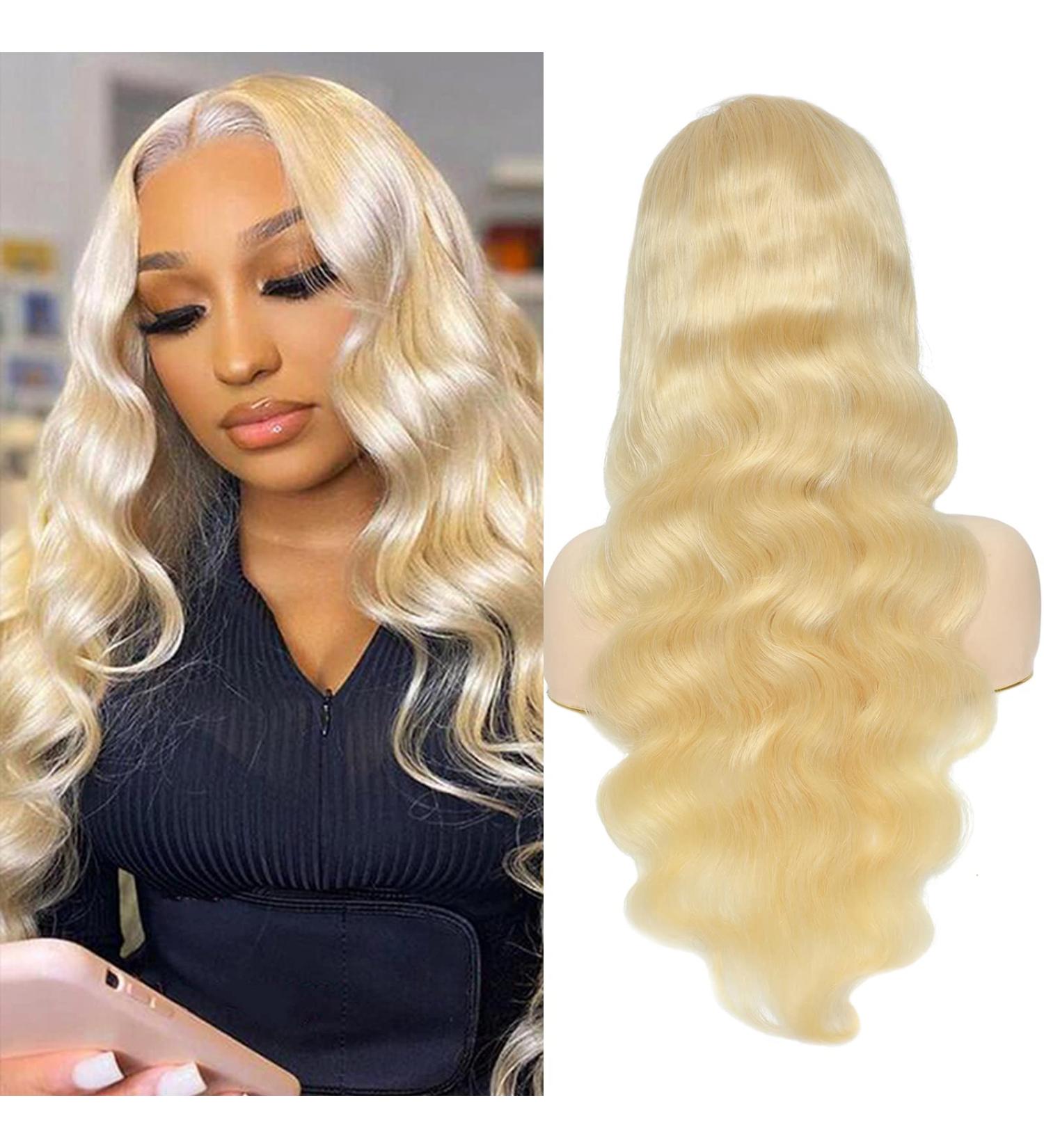 10A Brazilian Body Wave Lace Front Wig 22 Inch Blonde | Pre Plucked 150% Density Human Hair Wig - Buy Online on GoSupps.com