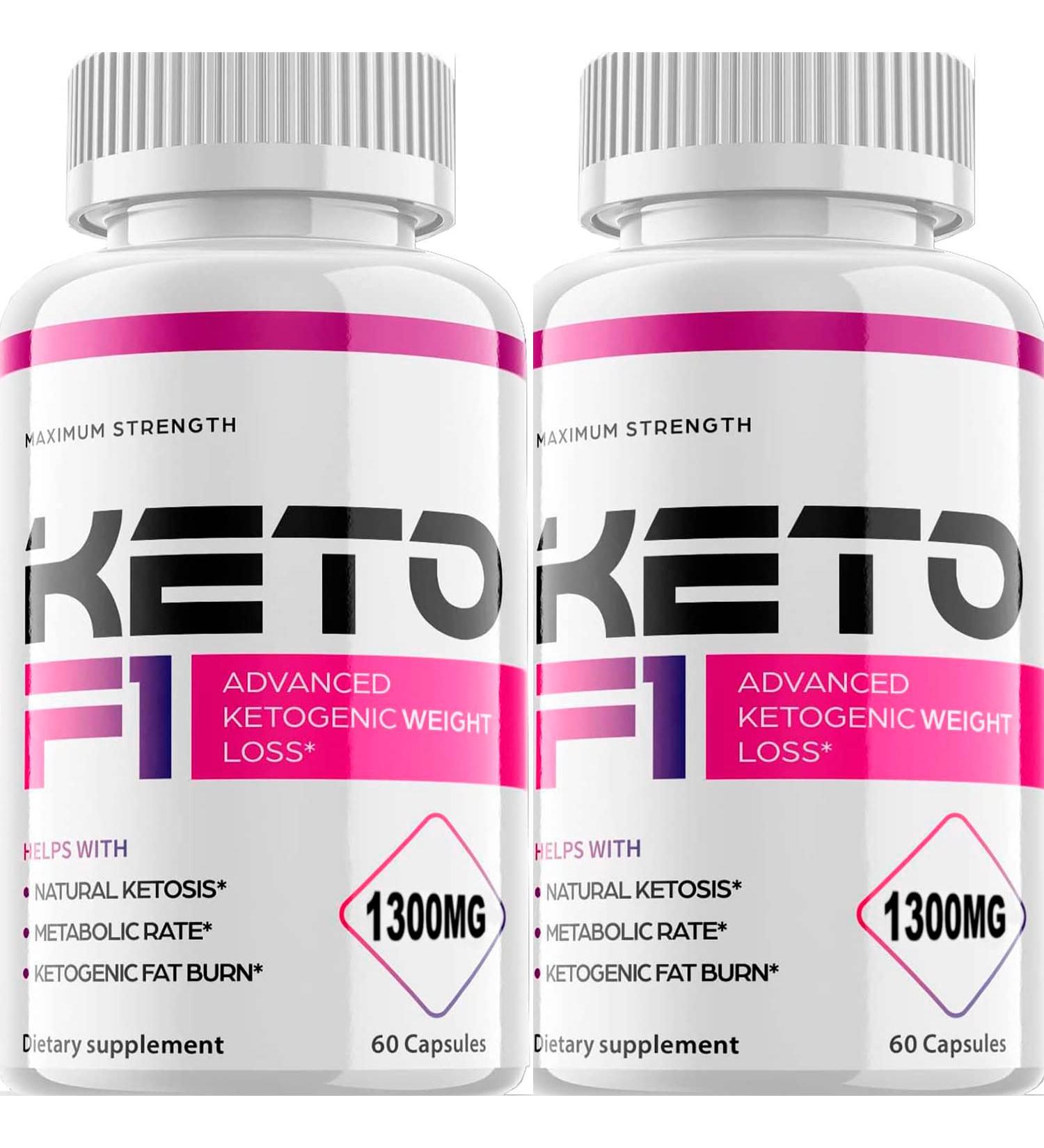 (2 Pack) Keto F1 1300mg - 2 Month Supply 120 Caps 60 Count (Pack of 2)