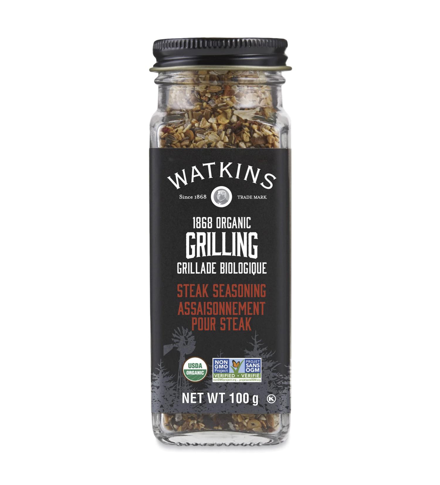 Watkins Gourmet Organic Grilling Seasoning Non-GMO Kosher 100 g Steak Seasoning - Buy Online on GoSupps.com