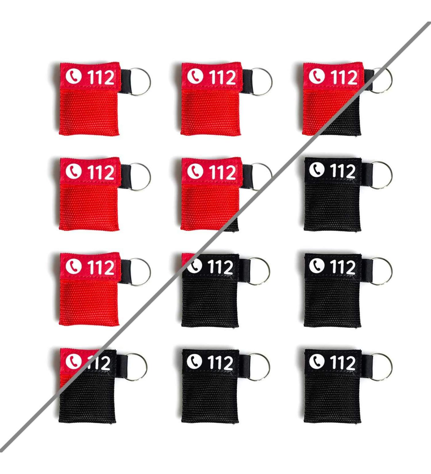 Beating Mask Key Trailer DIN 13154 - CPR Mask in Red or Black | Flexeo | Mouth to Mouth Ventilation Protection | First Aid Resuscitation Protection (24 Pieces Black) - Buy Online on GoSupps.com