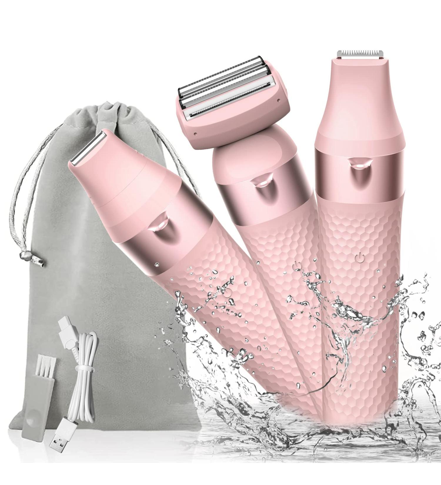 Buy SCDOM 3-in-1 Electric Intimate Razor for Women - Perfect for Bikini Zone Arms Legs & Armpits - Non-Slip Handle & Double Float Foils - Pink - Buy Online on GoSupps.com