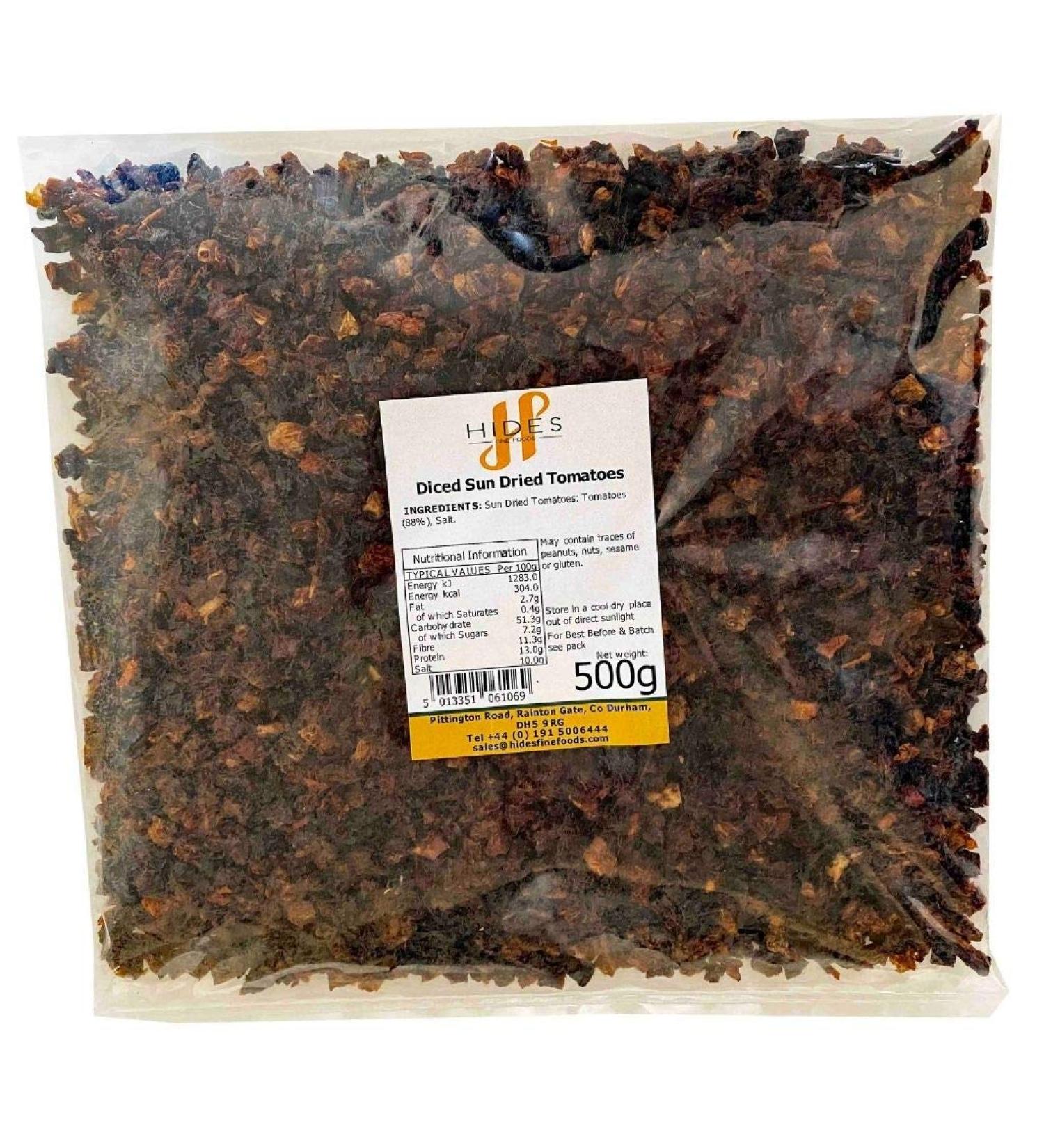 Hides Fine Foods Sun Dried Tomatoes 500g - Vegetarian, Italian Antipasti & Cooking - Rich in Vitamins & Antioxidants - Unflavored 500g - Buy Online on GoSupps.com