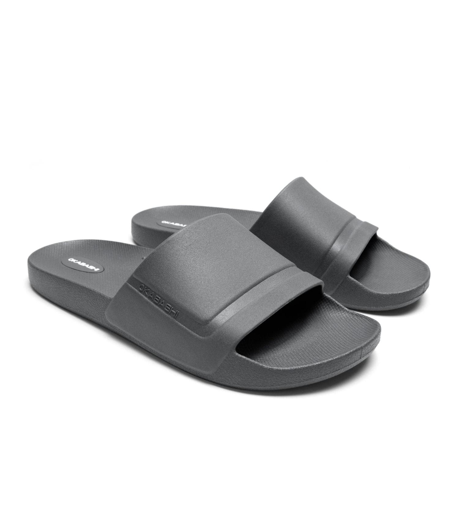OKABASHI Men's Coast Slip-Resistant Waterproof Sandals - Comfortable Footbed with Arch Support | Sustainably Made in the USA | Size 12 (Slate - Buy Online on GoSupps.com