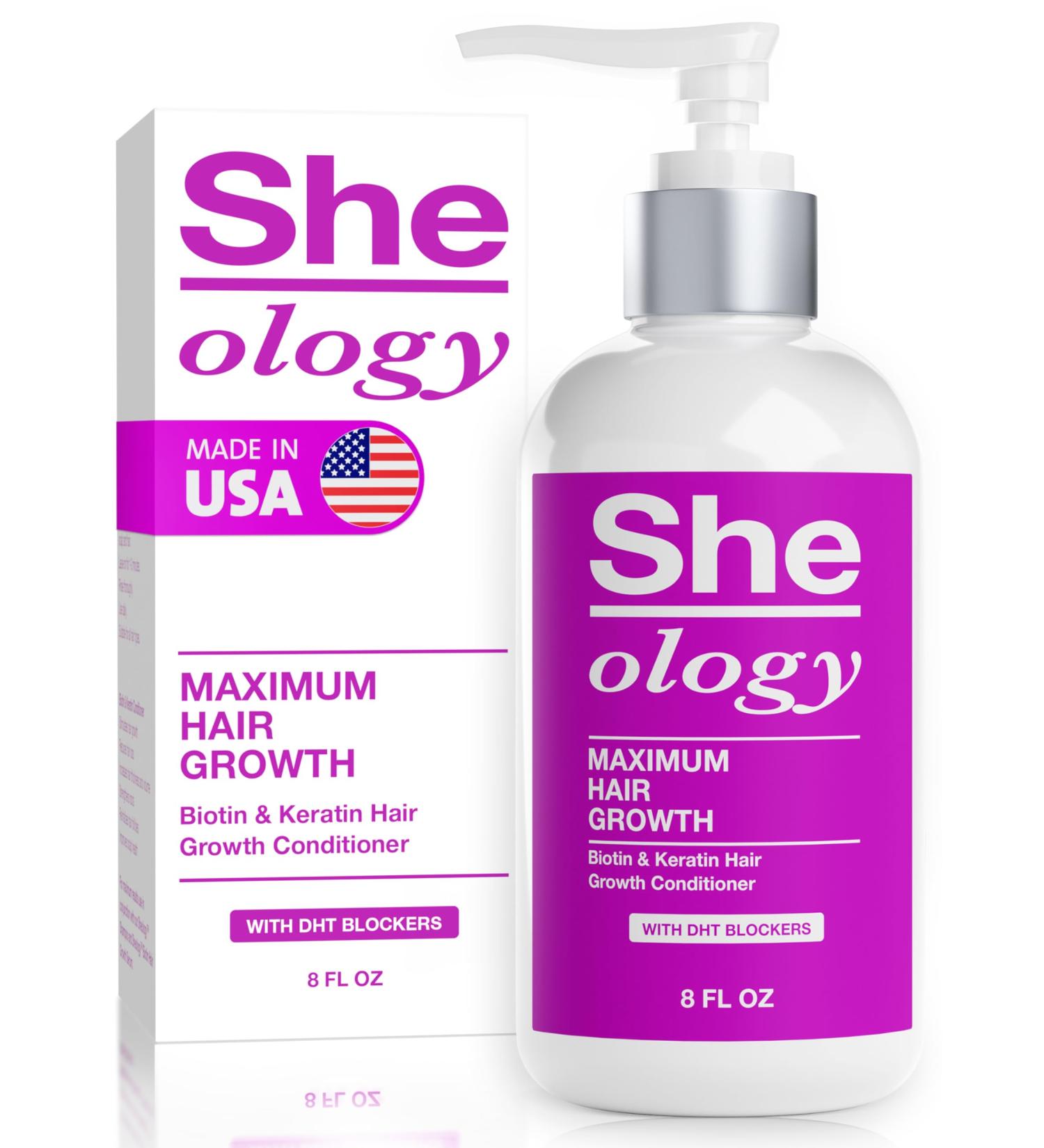 Sheology Maximum Growth & Thickening Conditioner for Women | Natural DHT Blockers with Biotin Keratin & Saw Palmetto | Reduce Hair Loss & Promote Growth | Made in USA - Buy Online on GoSupps.com
