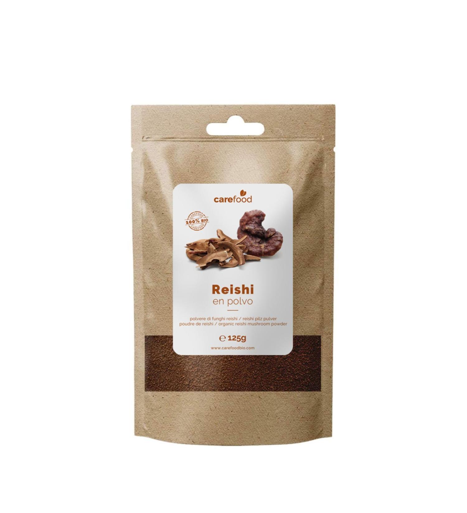 Carefood - Organic Pure Reishi Powder - 100% Organic Superfood Suitable for Vegans - Easy to Mix and Improve Sleep Quality - 125g - Buy Online on GoSupps.com