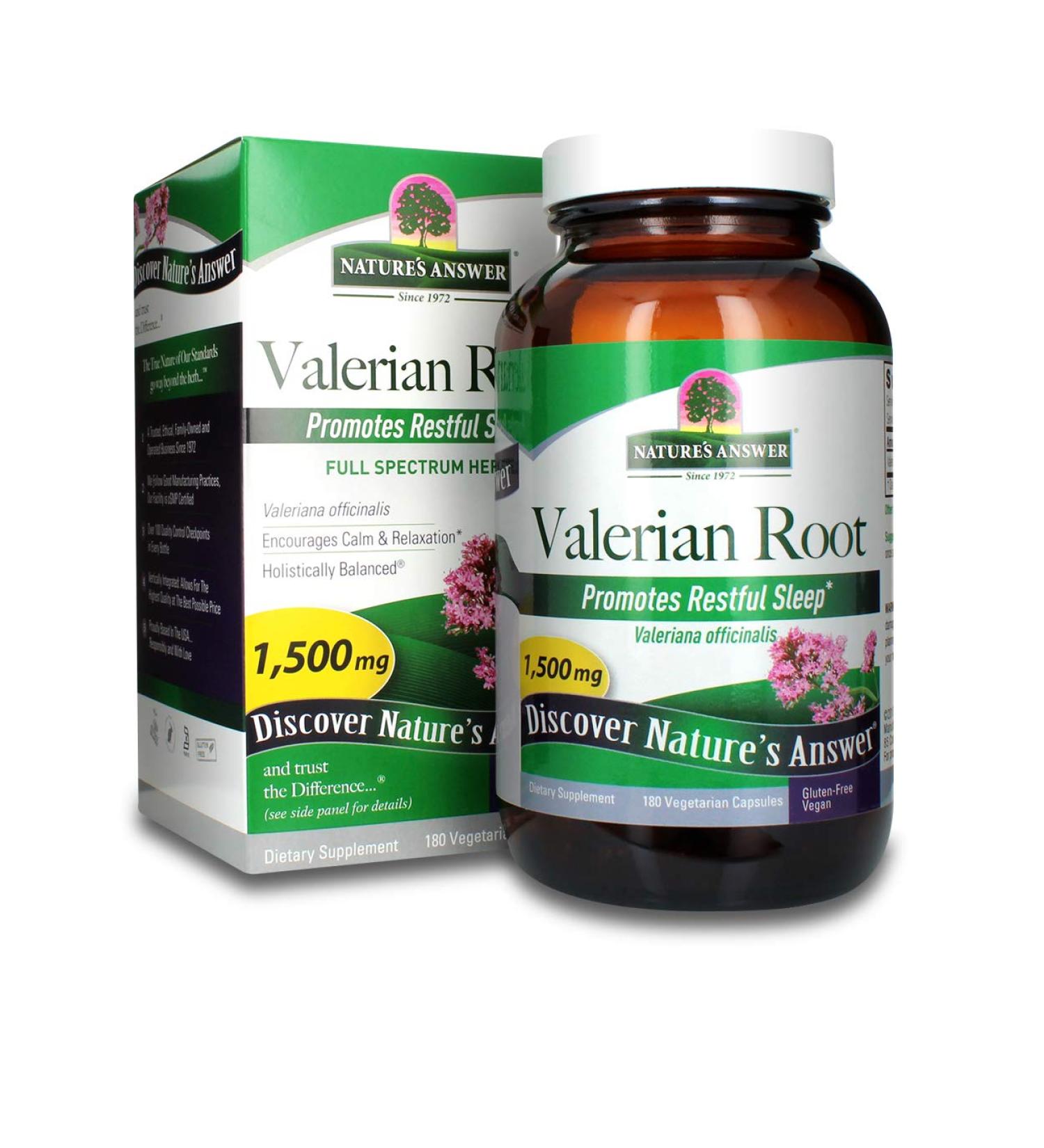 Nature's Answer Valerian Root 1500 mg - Full Spectrum Herb - 180 Veggie Capsules - Buy Online on GoSupps.com