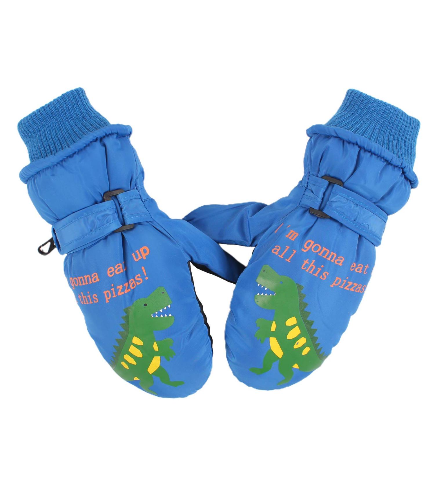 XIAOHAWANG Kids Ski Gloves | Waterproof Dinosaur Mittens for Boys & Girls | Royal Blue | Ages 2-8 - Buy Online on GoSupps.com