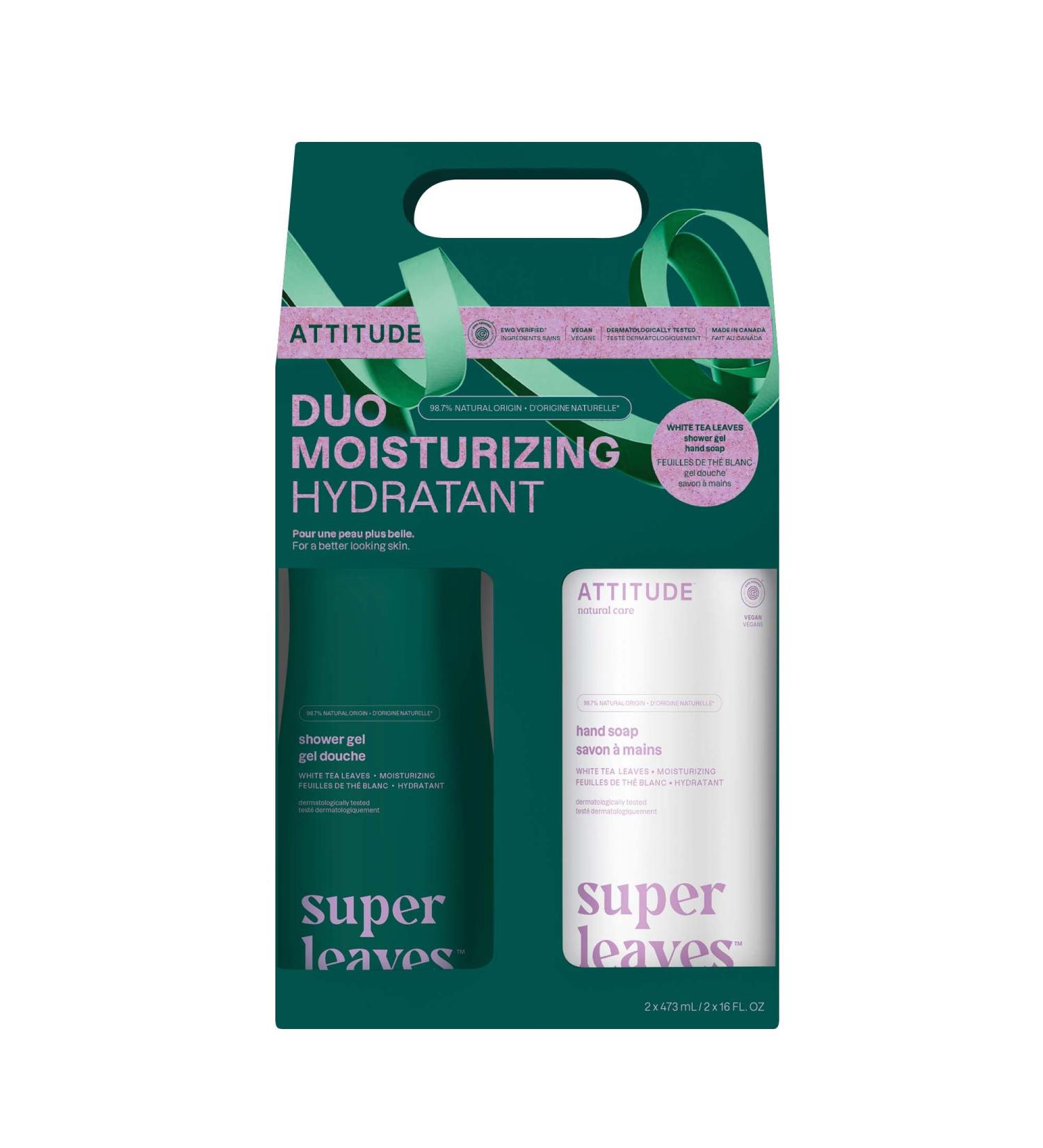 ATTITUDE Body Wash and Hand Soap Set EWG Verified Vegan Moisturizing Duo Dermatologically Tested Shower Gel and Personal Care Products White Tea Leaves 16 Fl Oz each - Buy Online on GoSupps.com