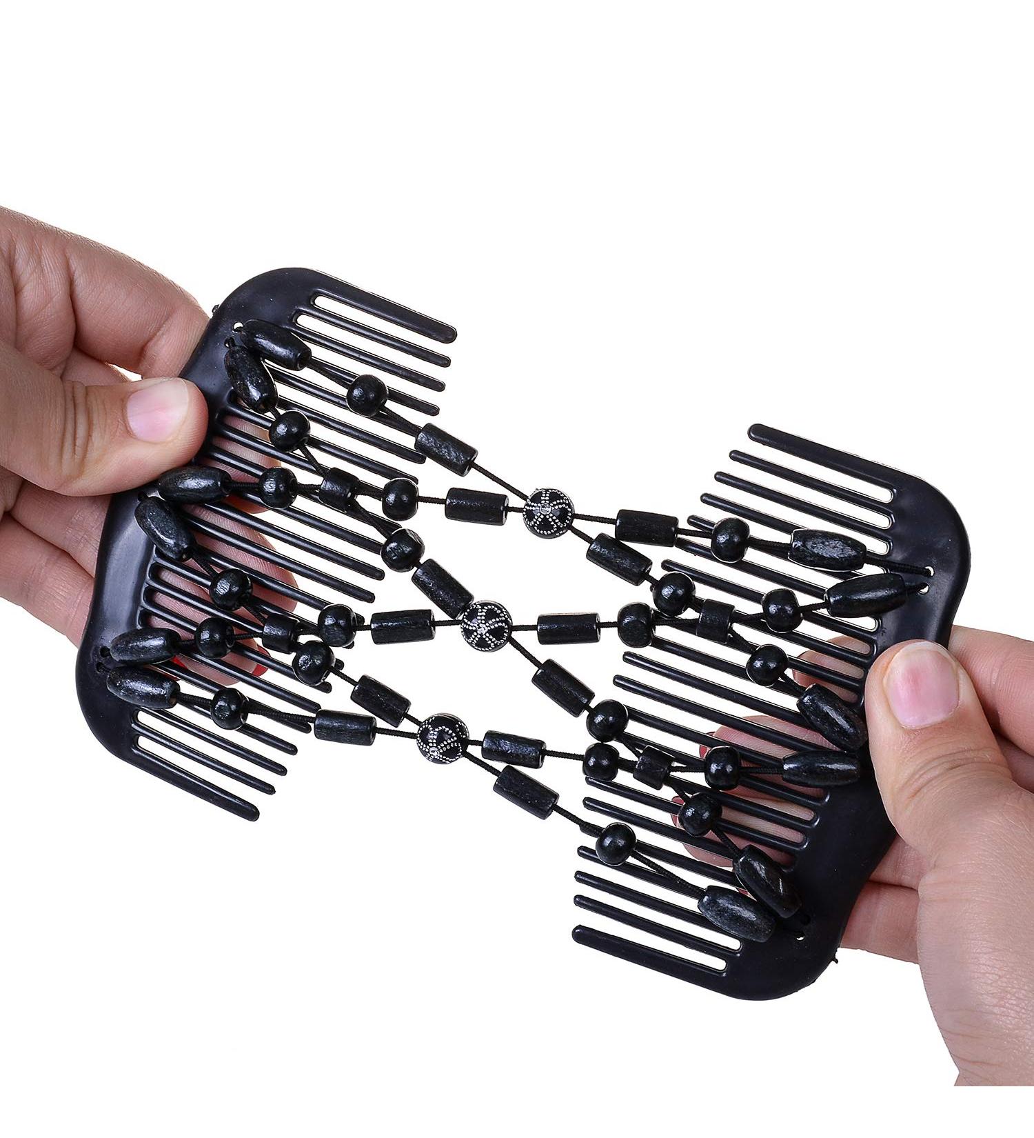 LOVEF Wood Beaded Magic Hair Comb Clips - Bun Maker Hair Accessory - Buy Online on GoSupps.com